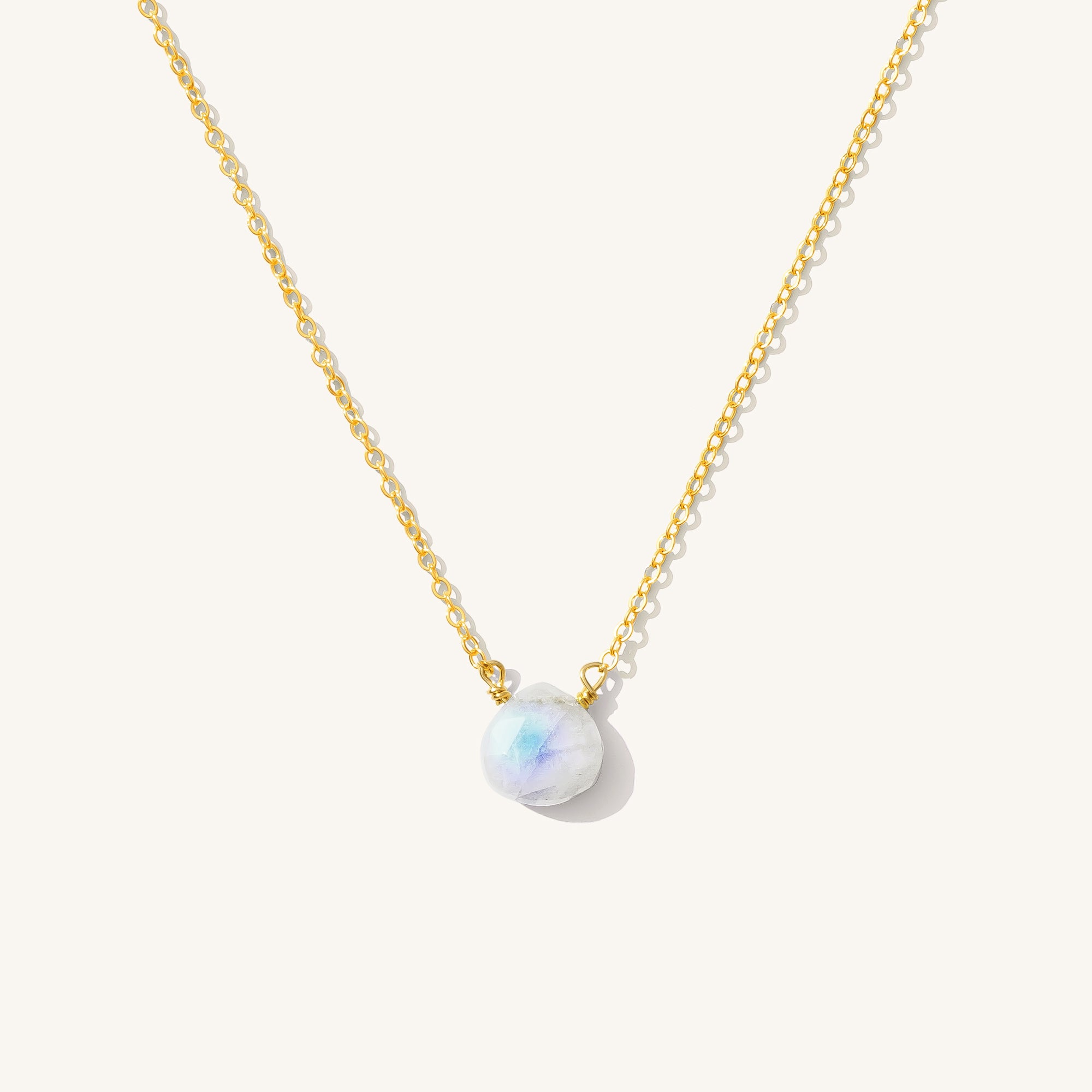 Dainty Moonstone Necklace Gold Filled
