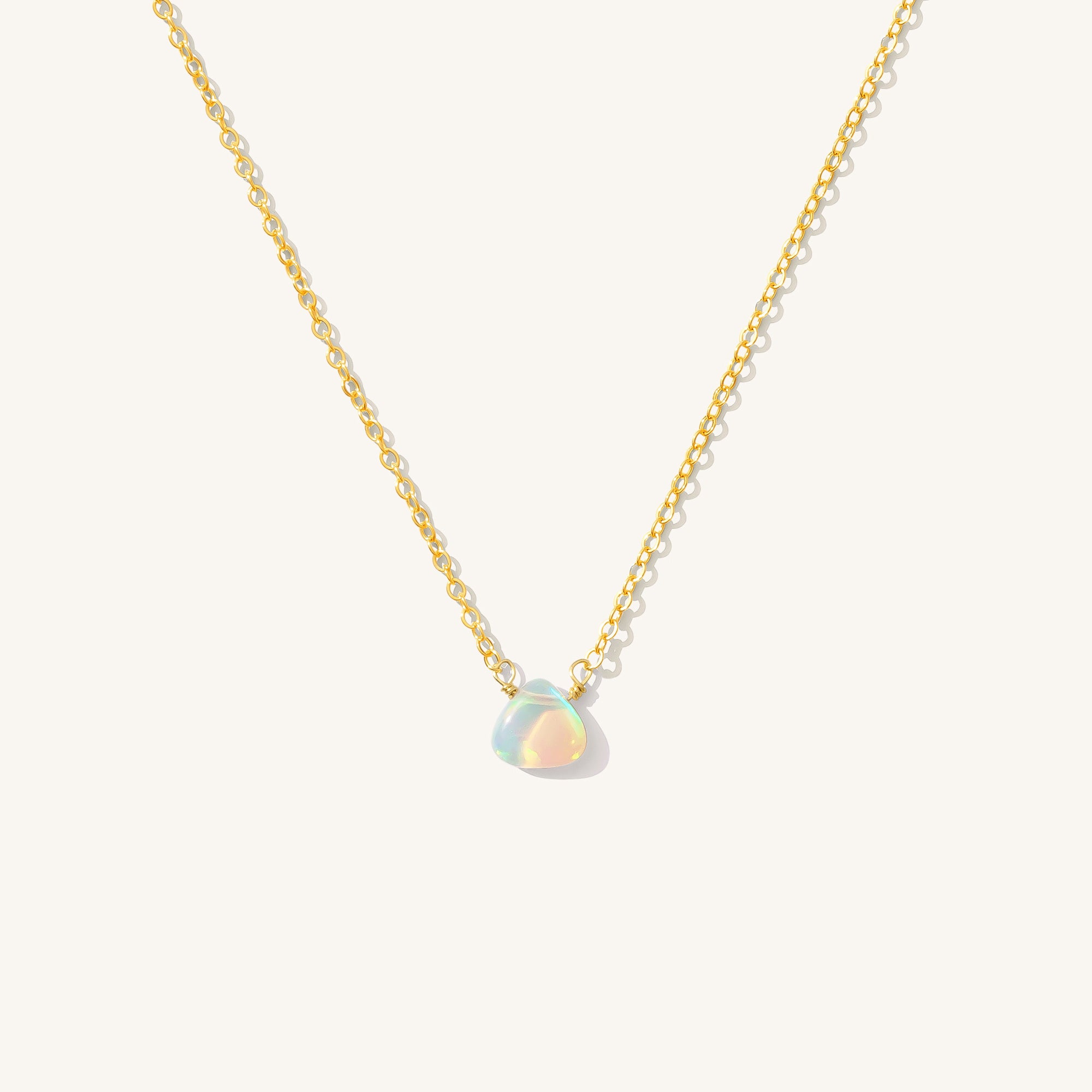 Dainty Opal Necklace Gold Filled