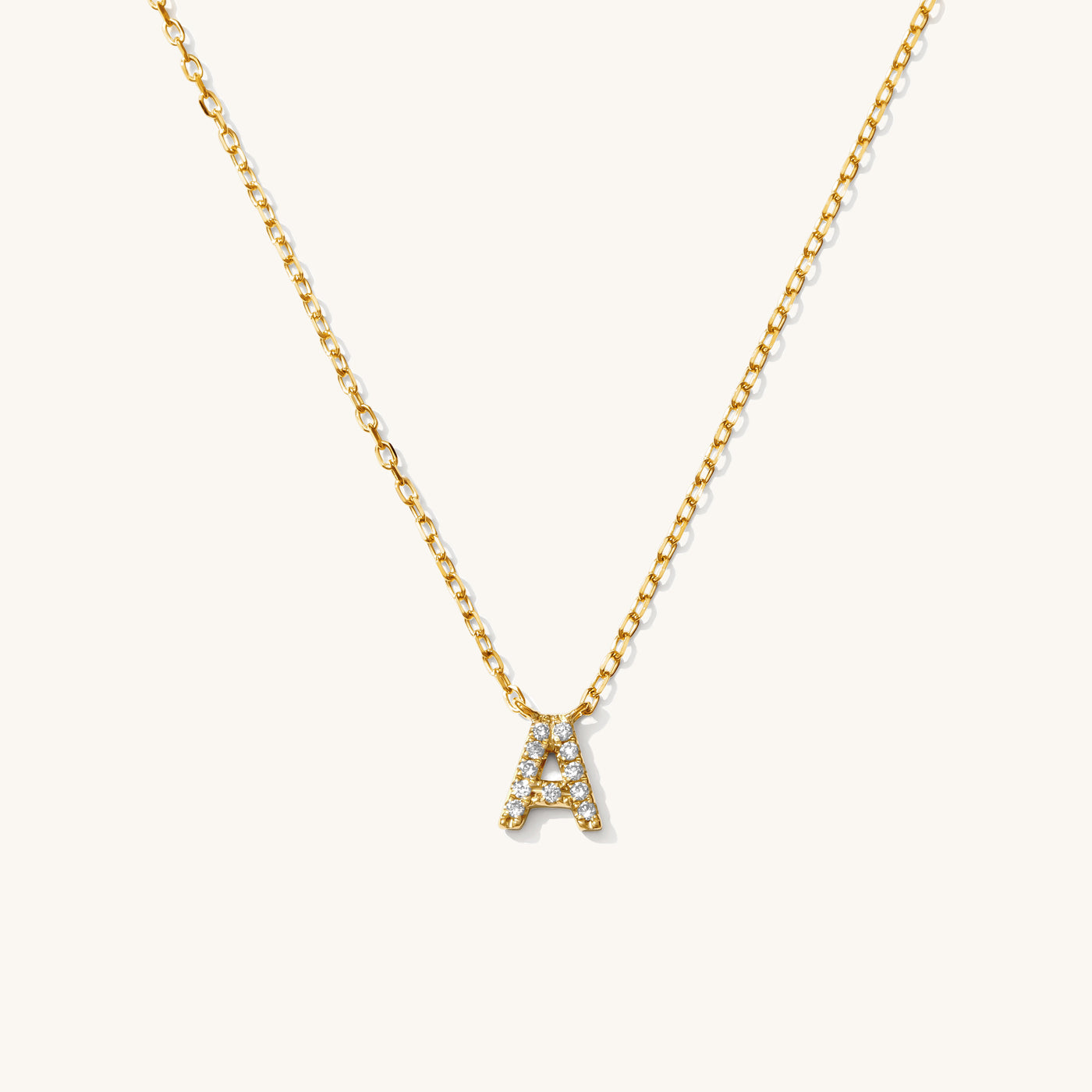 A Pavé Diamond Initial Necklace