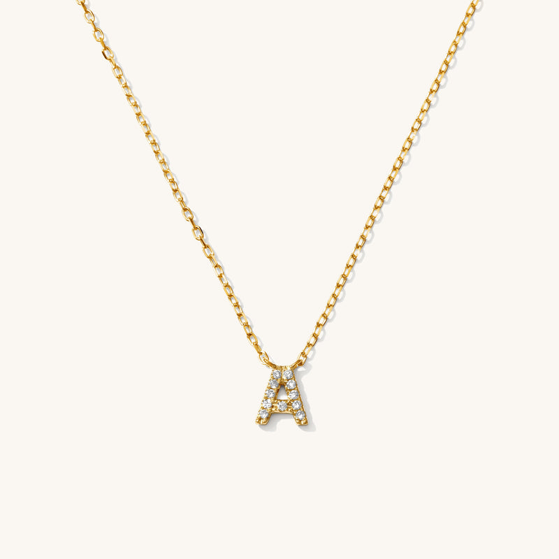 Pavé Diamond Initial Necklace