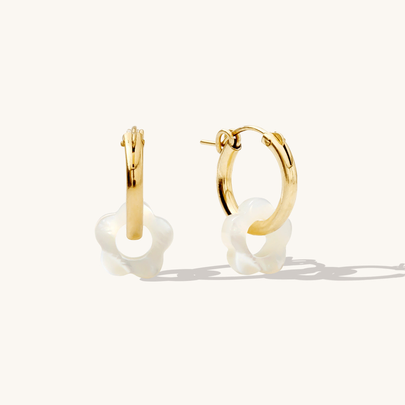Flower Pearl Hoop Earrings | Simple & Dainty Jewelry