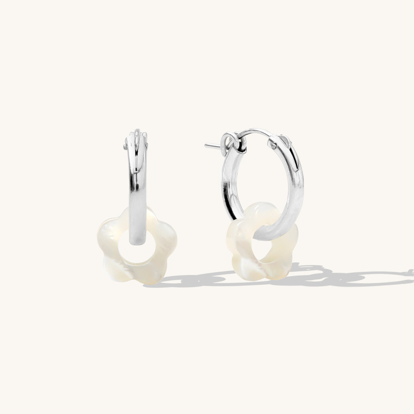 Flower Pearl Hoop Earrings | Simple & Dainty Jewelry