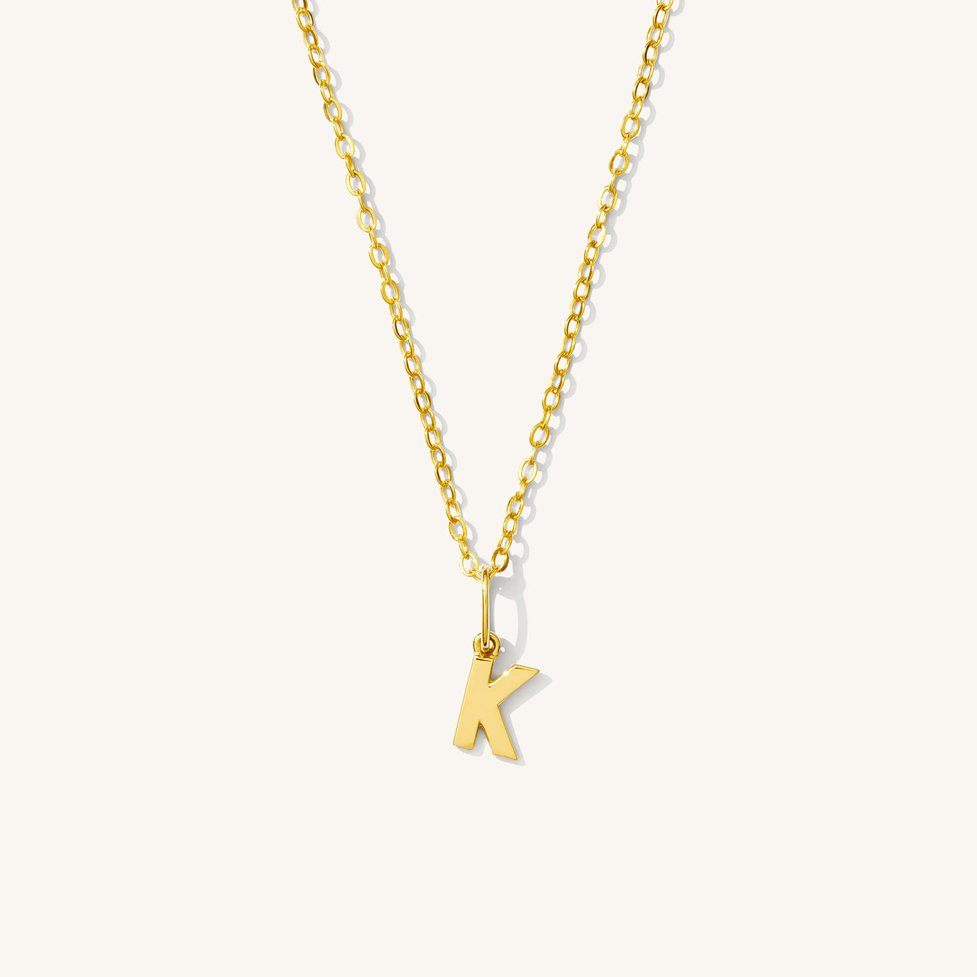 K Tiny Hanging Initial Necklace
