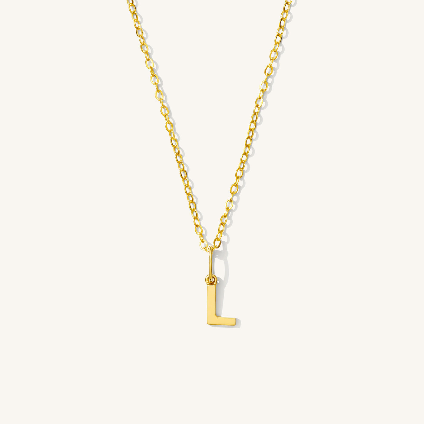 L Tiny Hanging Initial Necklace