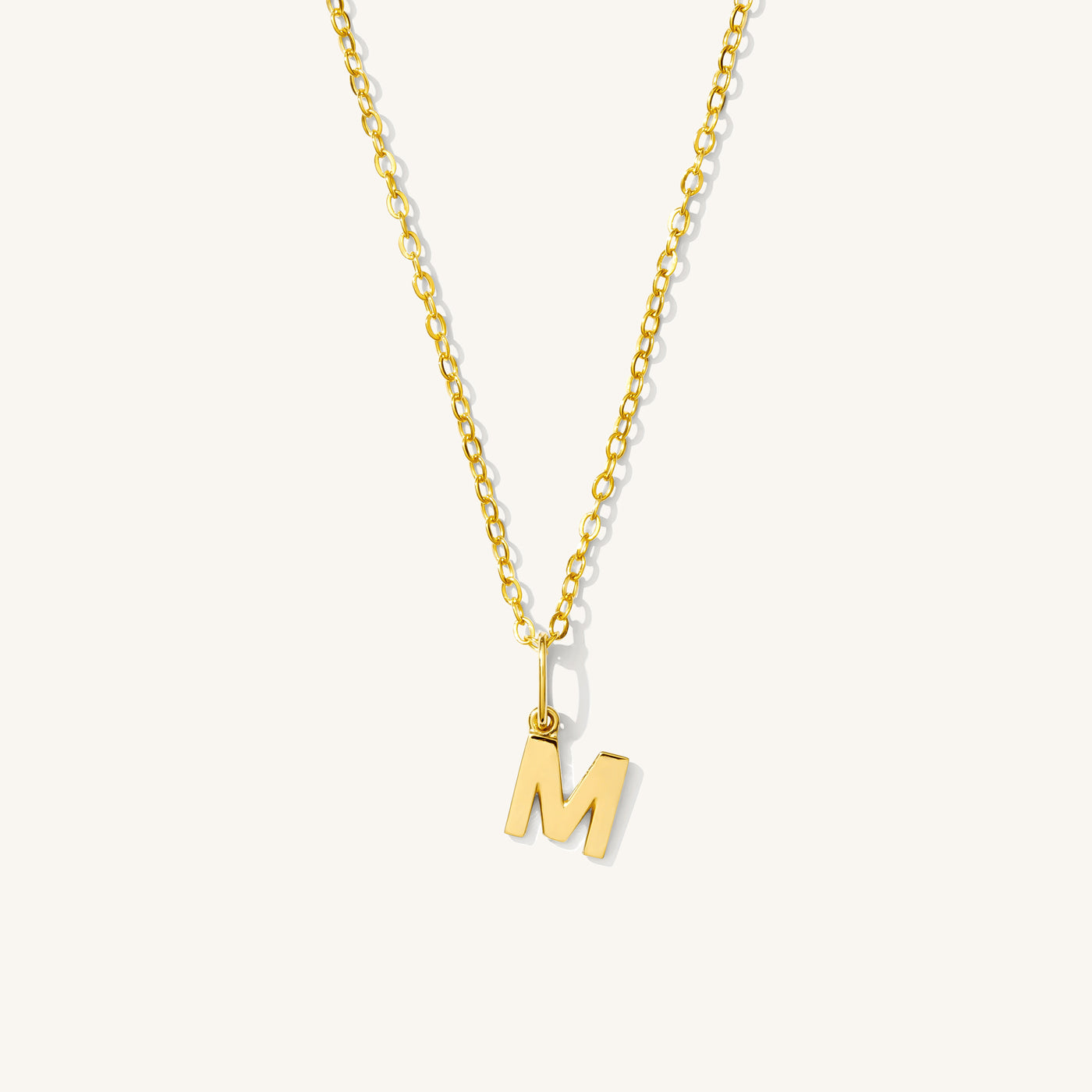 M Tiny Hanging Initial Necklace
