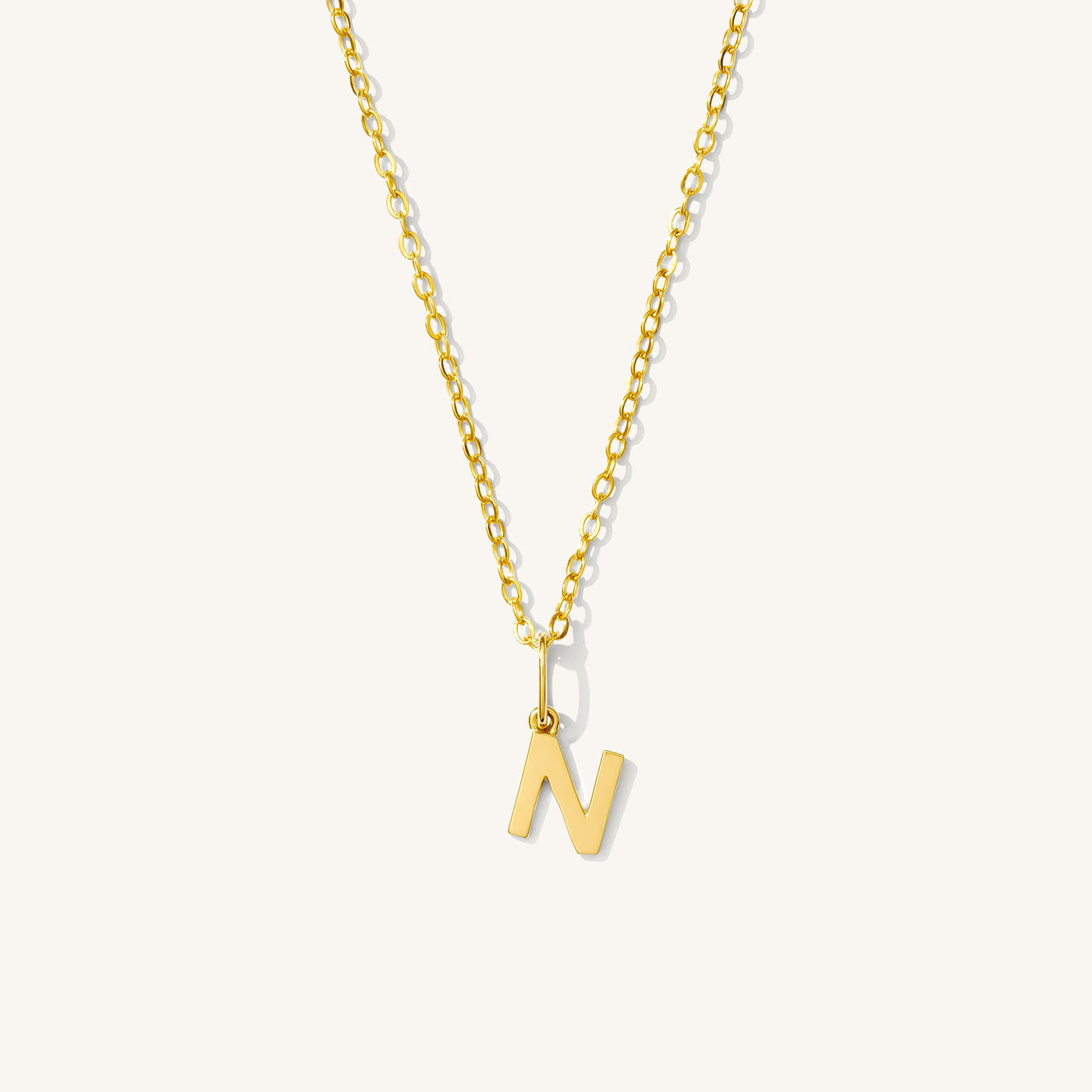 N Tiny Hanging Initial Necklace