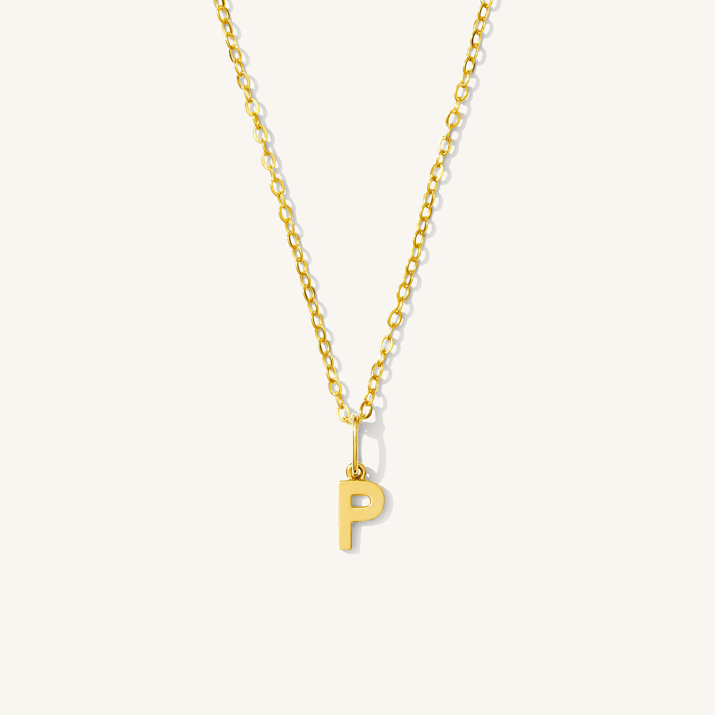 P Tiny Hanging Initial Necklace