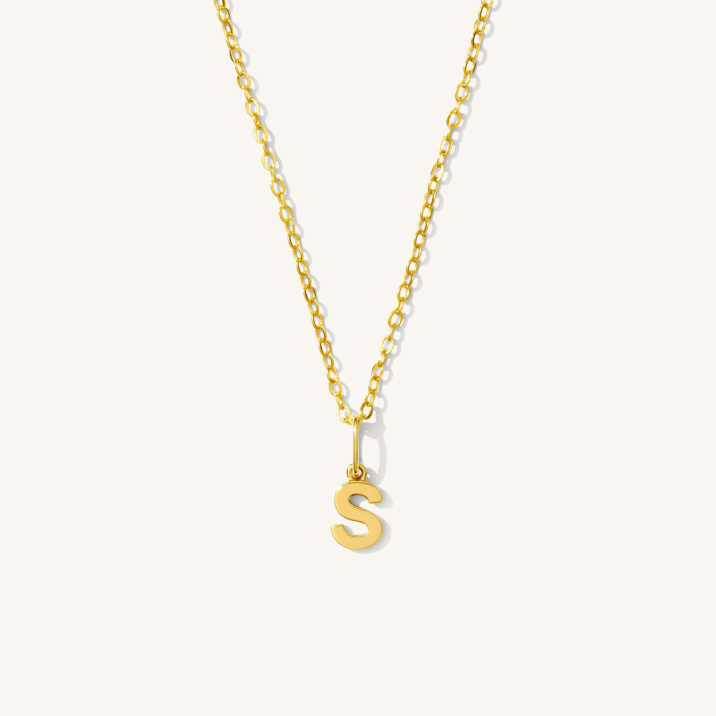 S Tiny Hanging Initial Necklace
