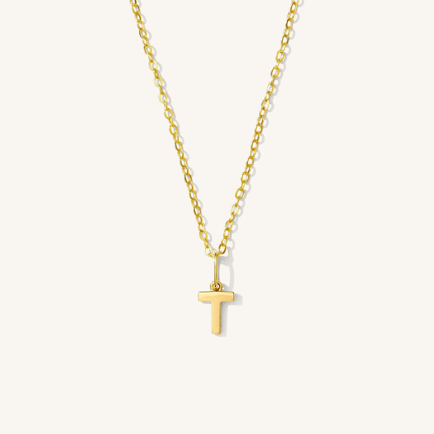 T Tiny Hanging Initial Necklace