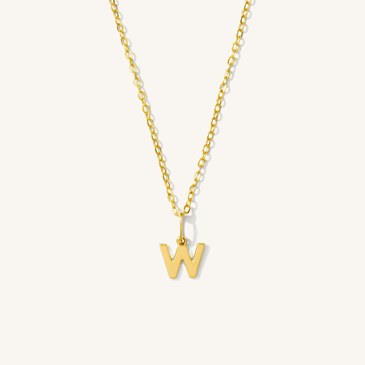W Tiny Hanging Initial Necklace