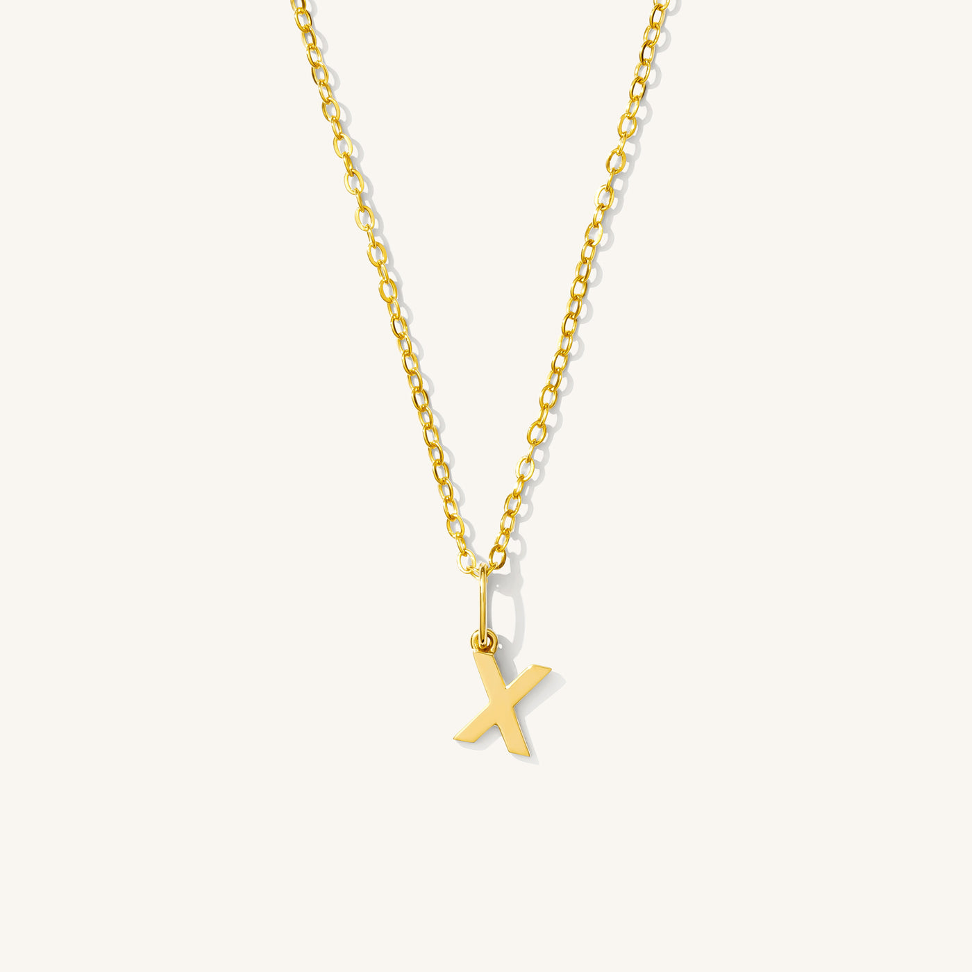 X Tiny Hanging Initial Necklace