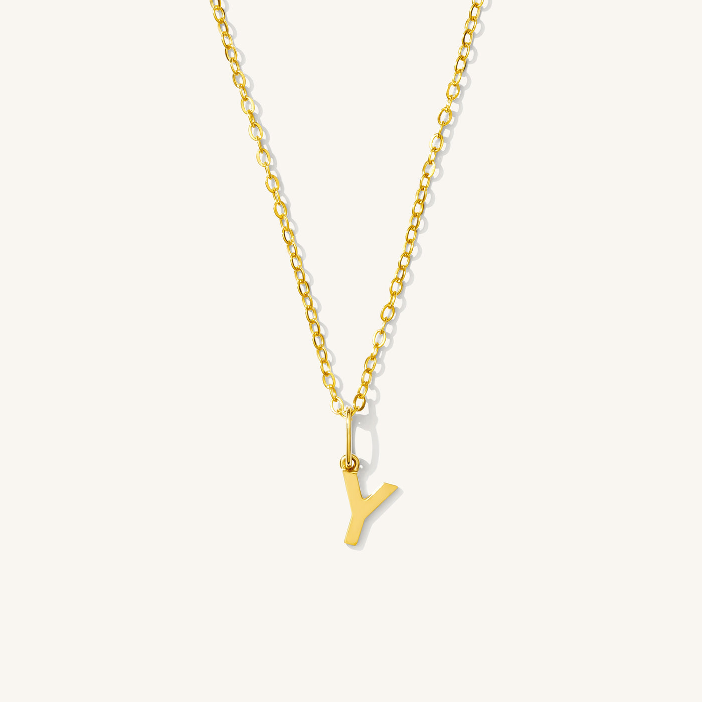 Y Tiny Hanging Initial Necklace