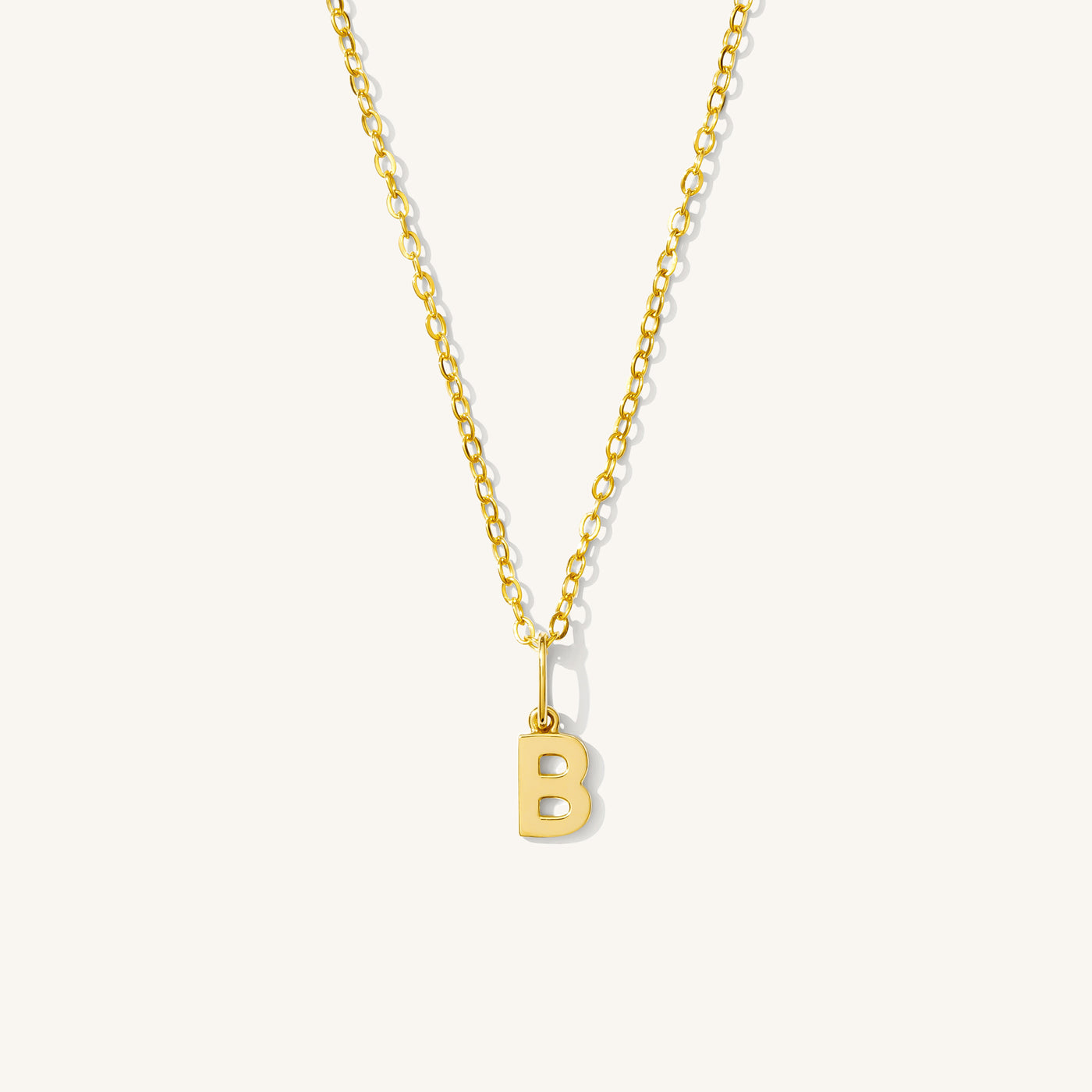 B Tiny Hanging Initial Necklace
