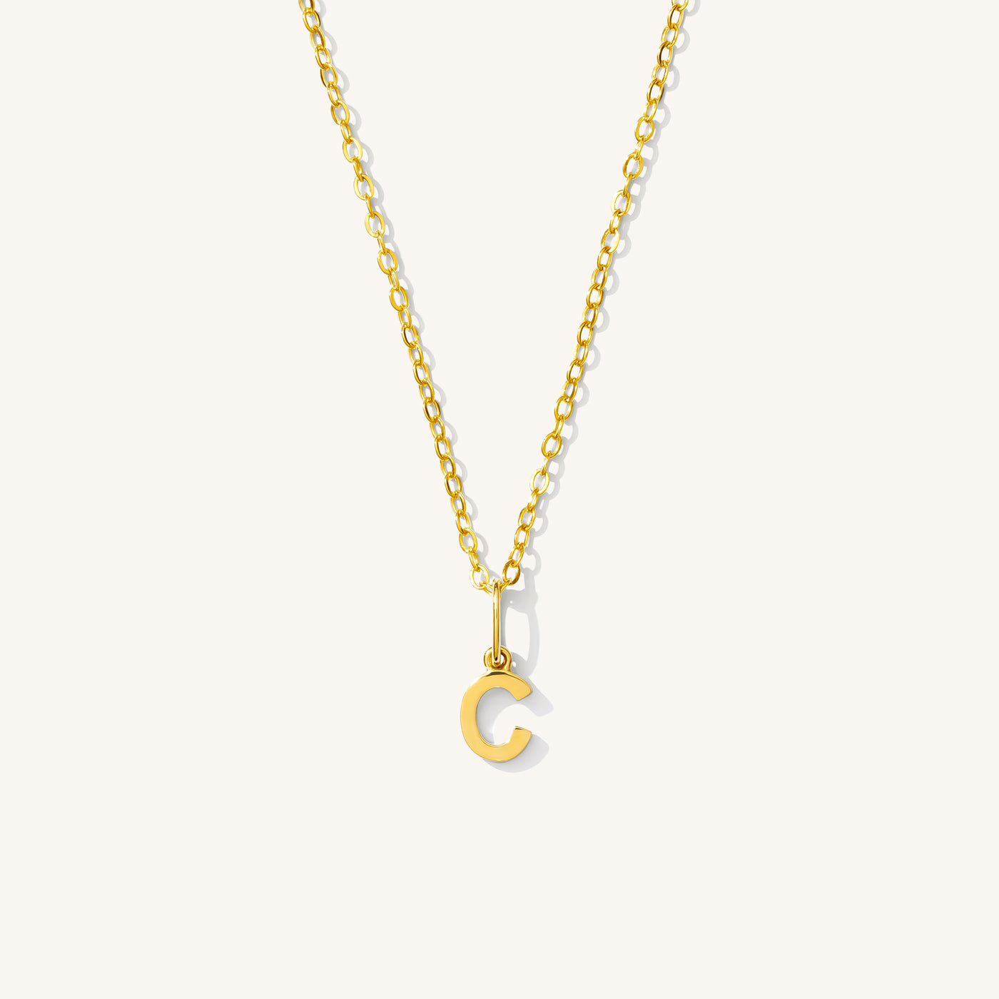 C Tiny Hanging Initial Necklace
