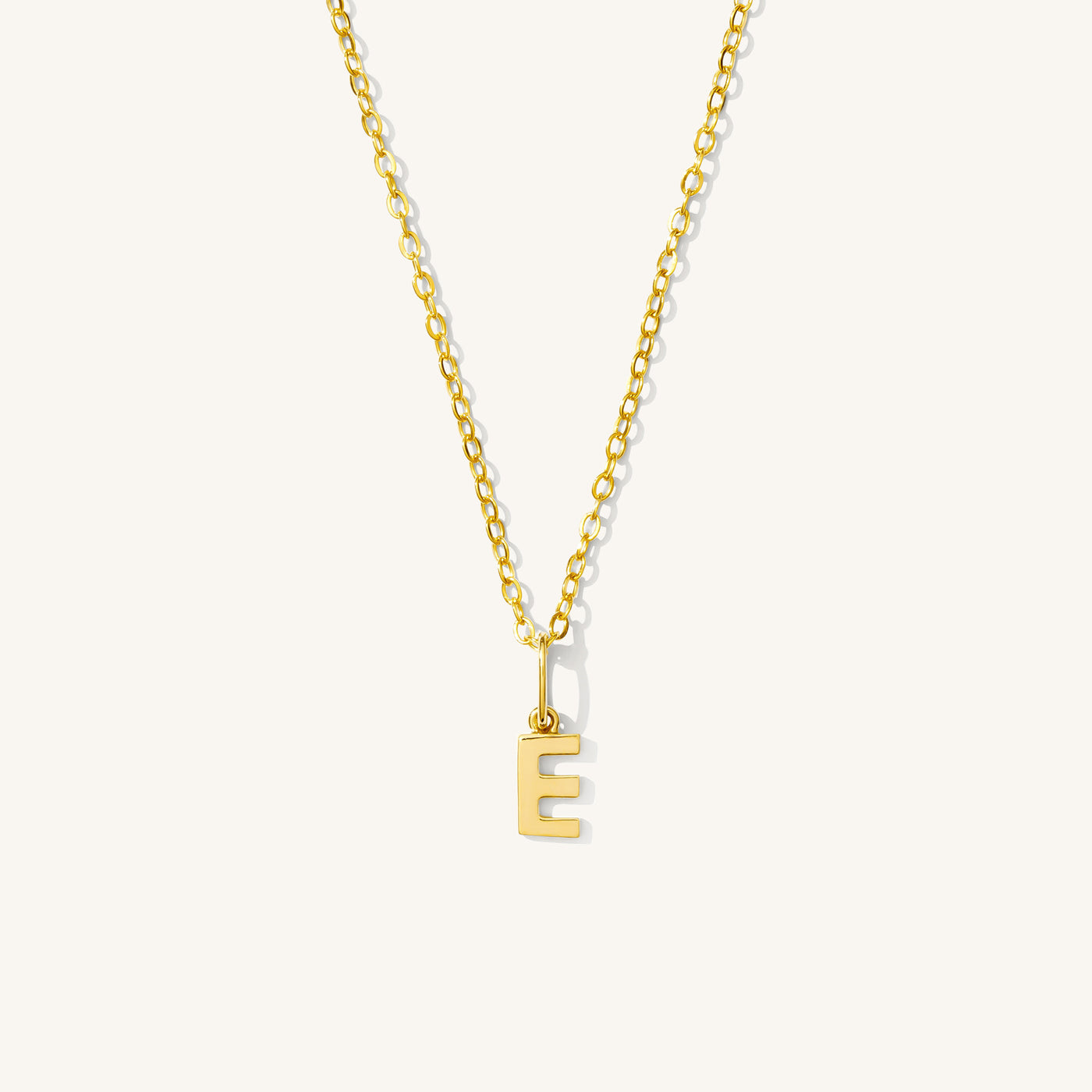 E Tiny Hanging Initial Necklace