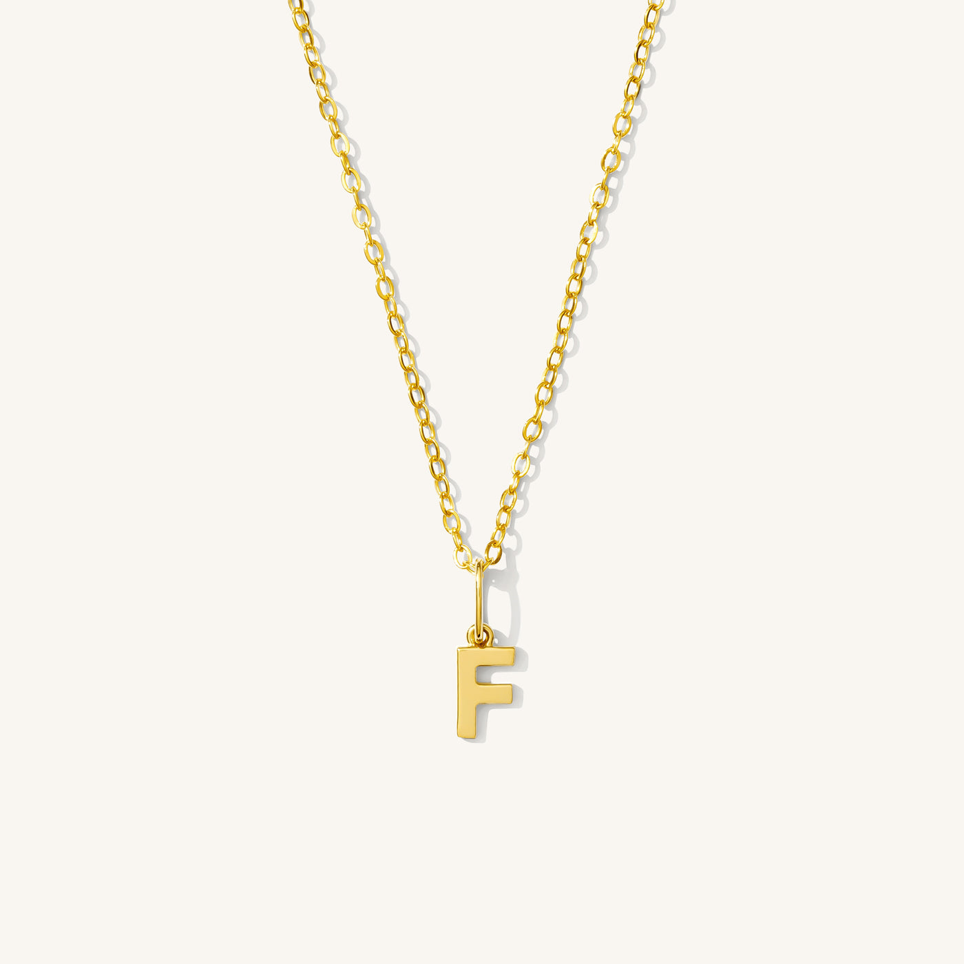 F Tiny Hanging Initial Necklace