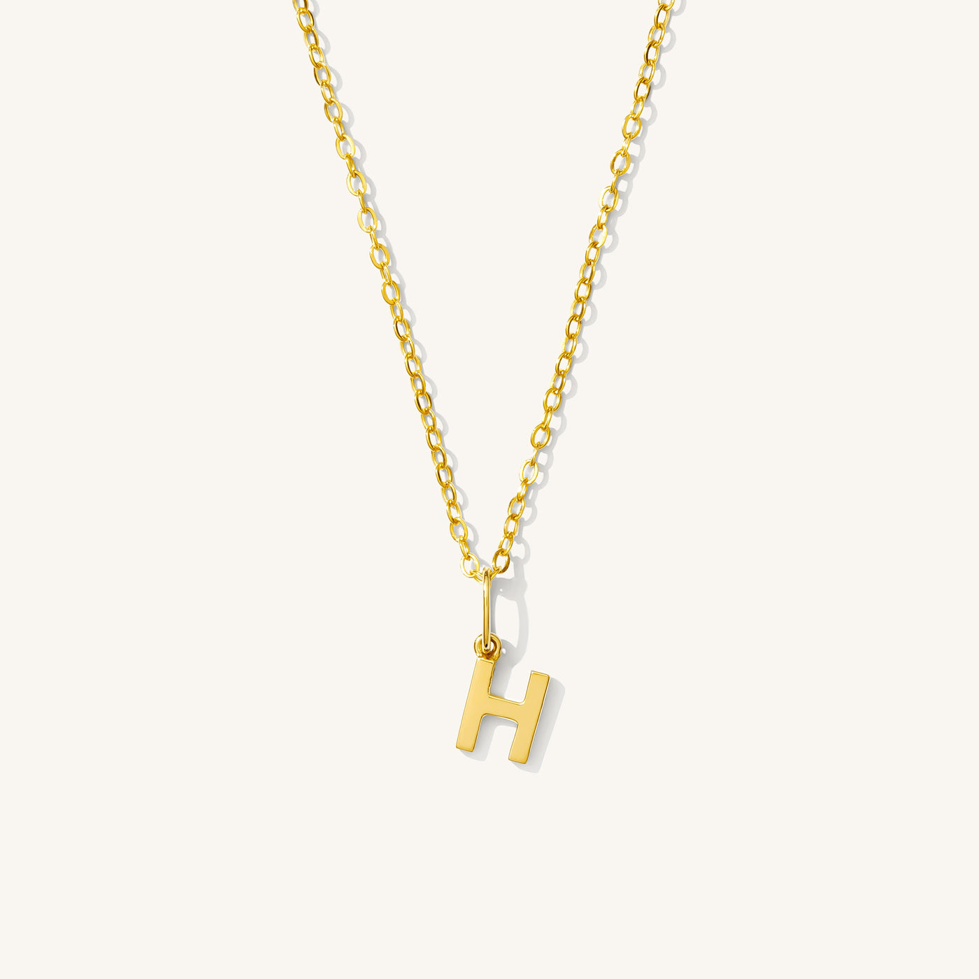 H Tiny Hanging Initial Necklace