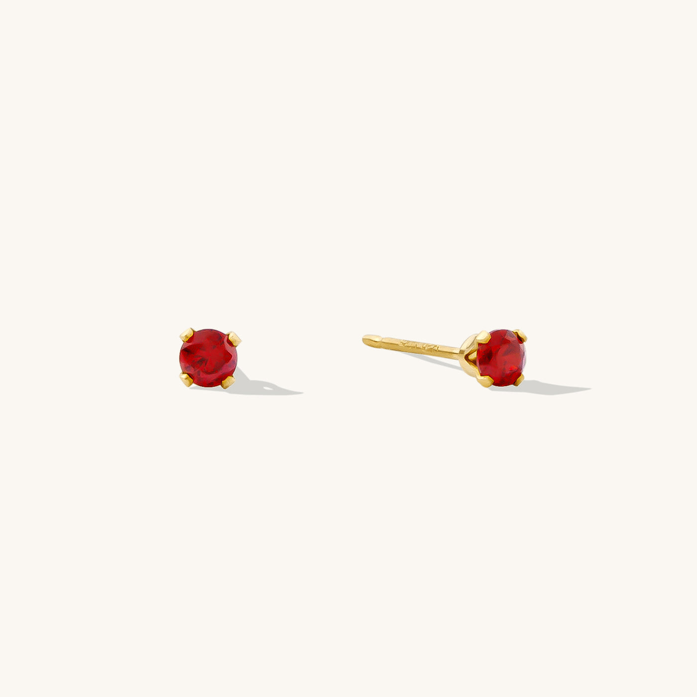 January Birthstone Stud Earrings (Garnet) | Simple & Dainty Jewelry
