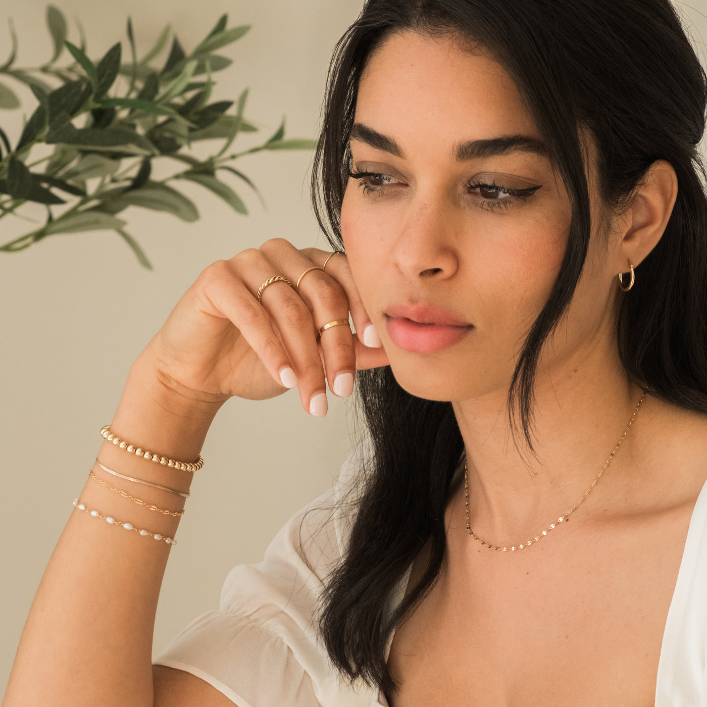 Twisted Lace Chain Necklace - 14k Solid Gold | Simple & Dainty