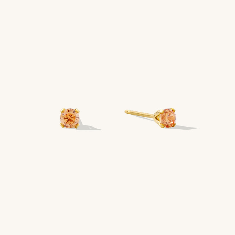 November Birthstone Stud Earrings (Citrine)