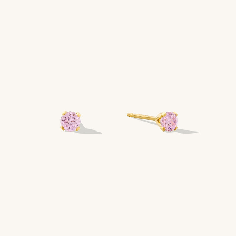 October Birthstone Stud Earrings (Tourmaline)