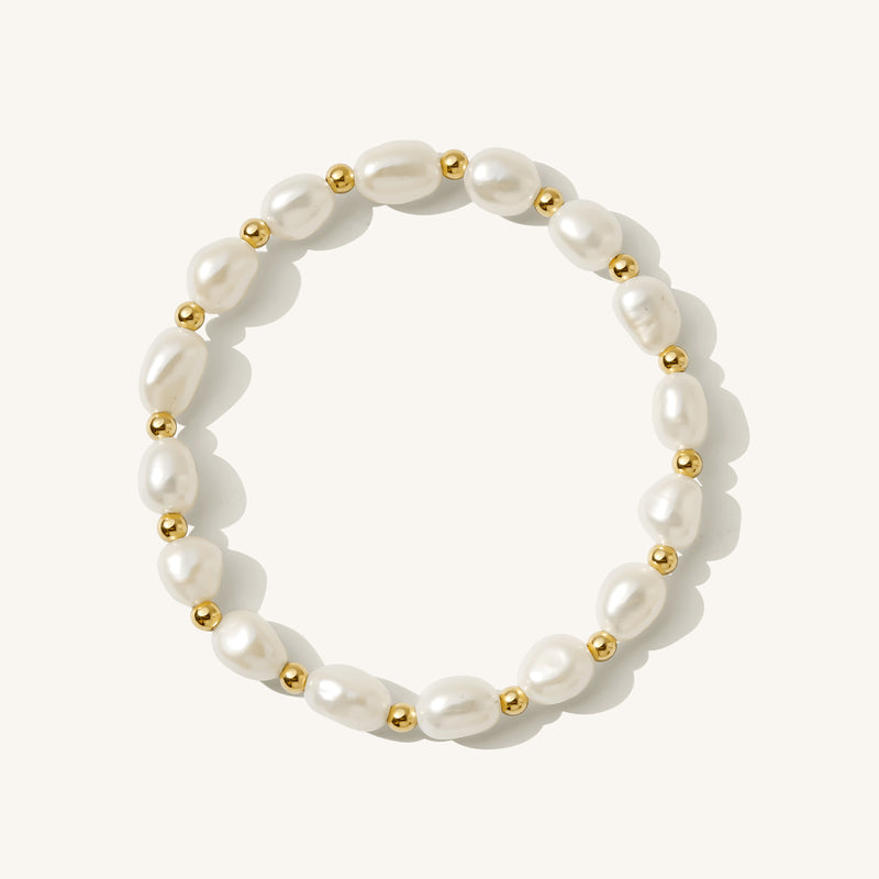Pearl & Gold Bead Bracelet