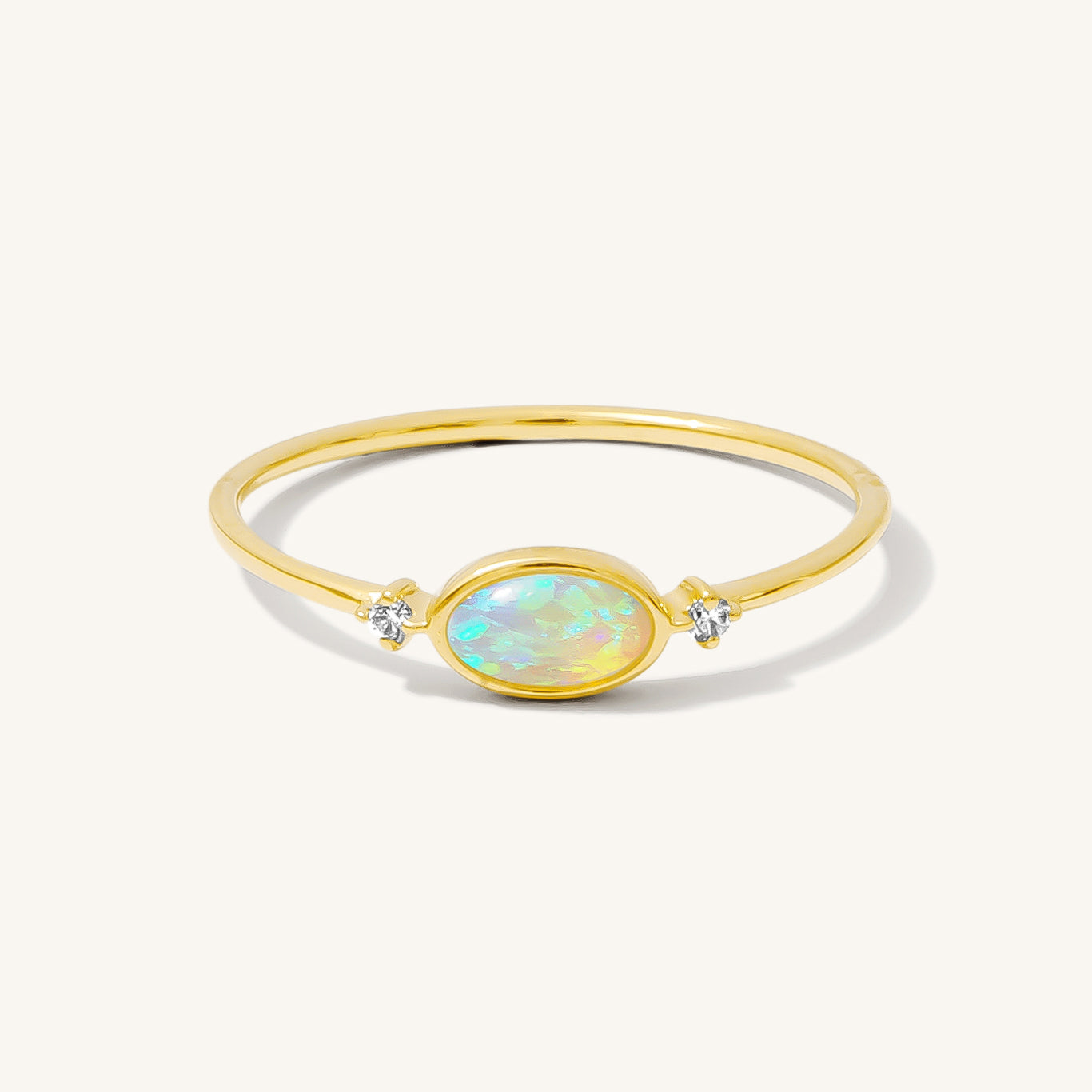 Oval Opal + Diamond Ring | Simple & Dainty Jewelry