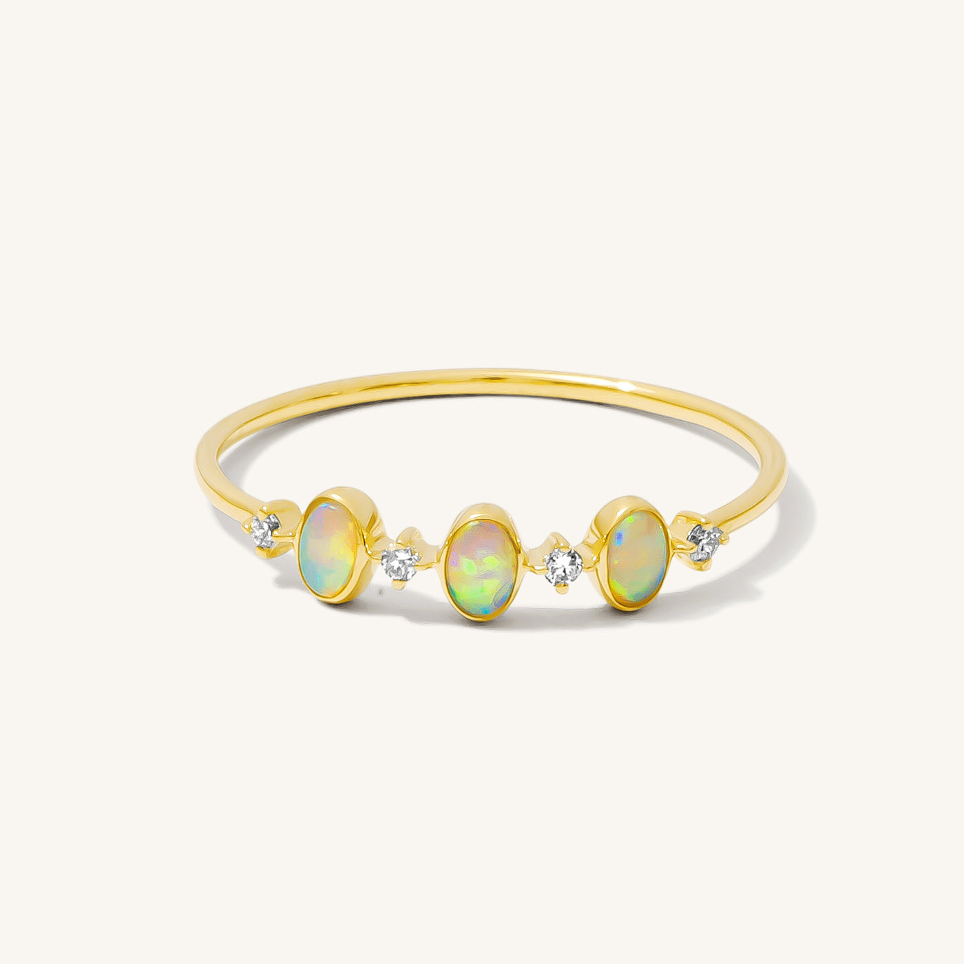 Triple Opal + Diamond Ring | Simple & Dainty Jewelry