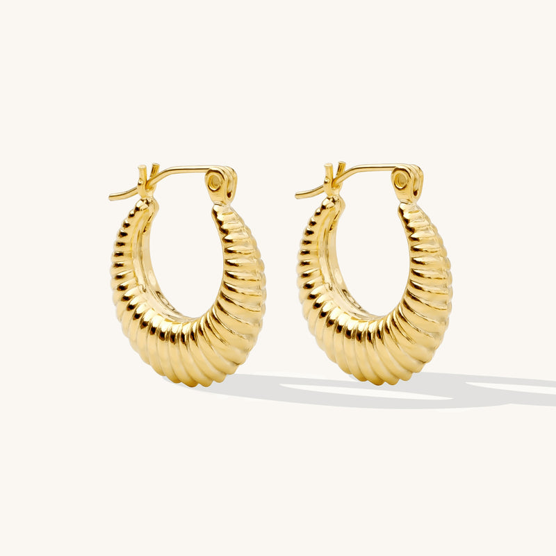 Ribbed Hoop Earrings