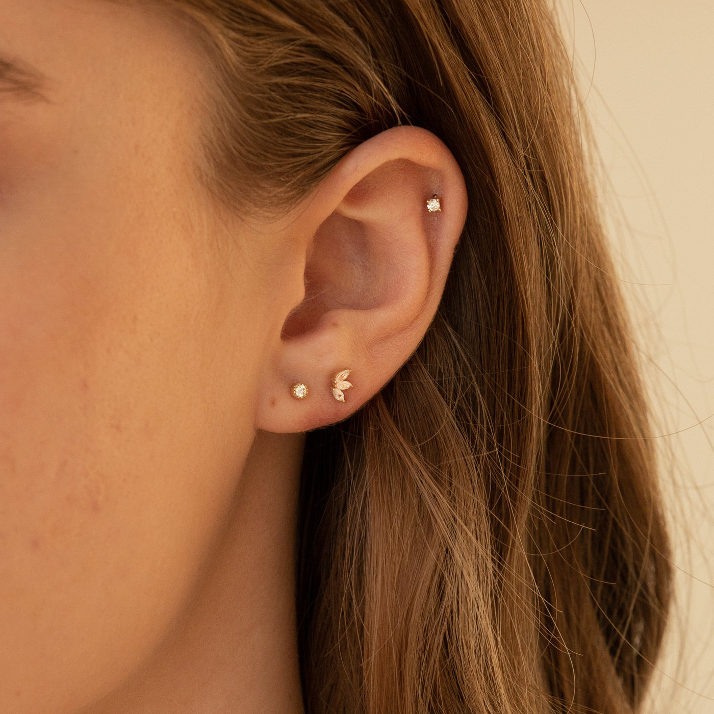 Single Pair Diamond Prong Flat Back Earring