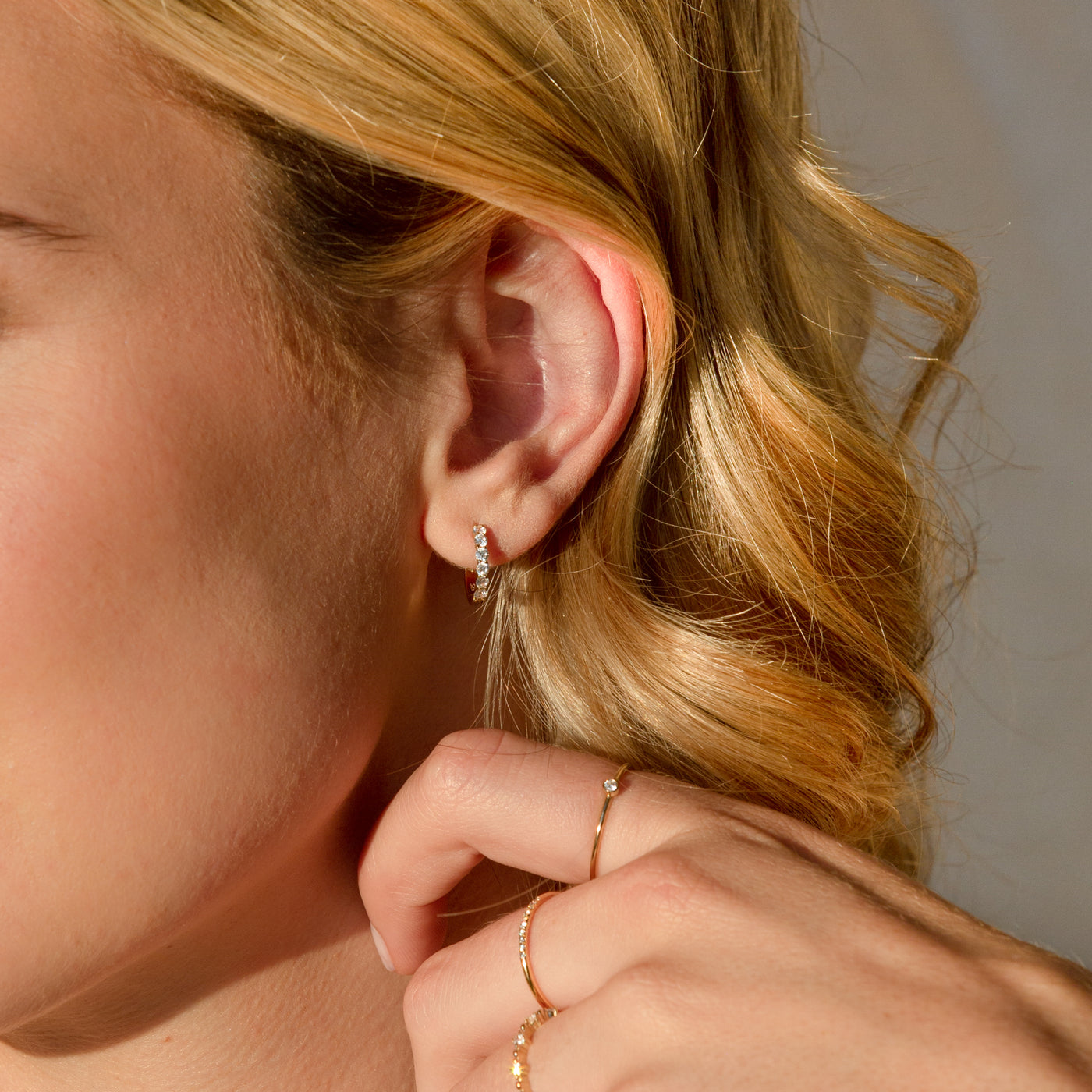 Classic CZ Huggie Hoop Earrings | Simple & Dainty Jewelry