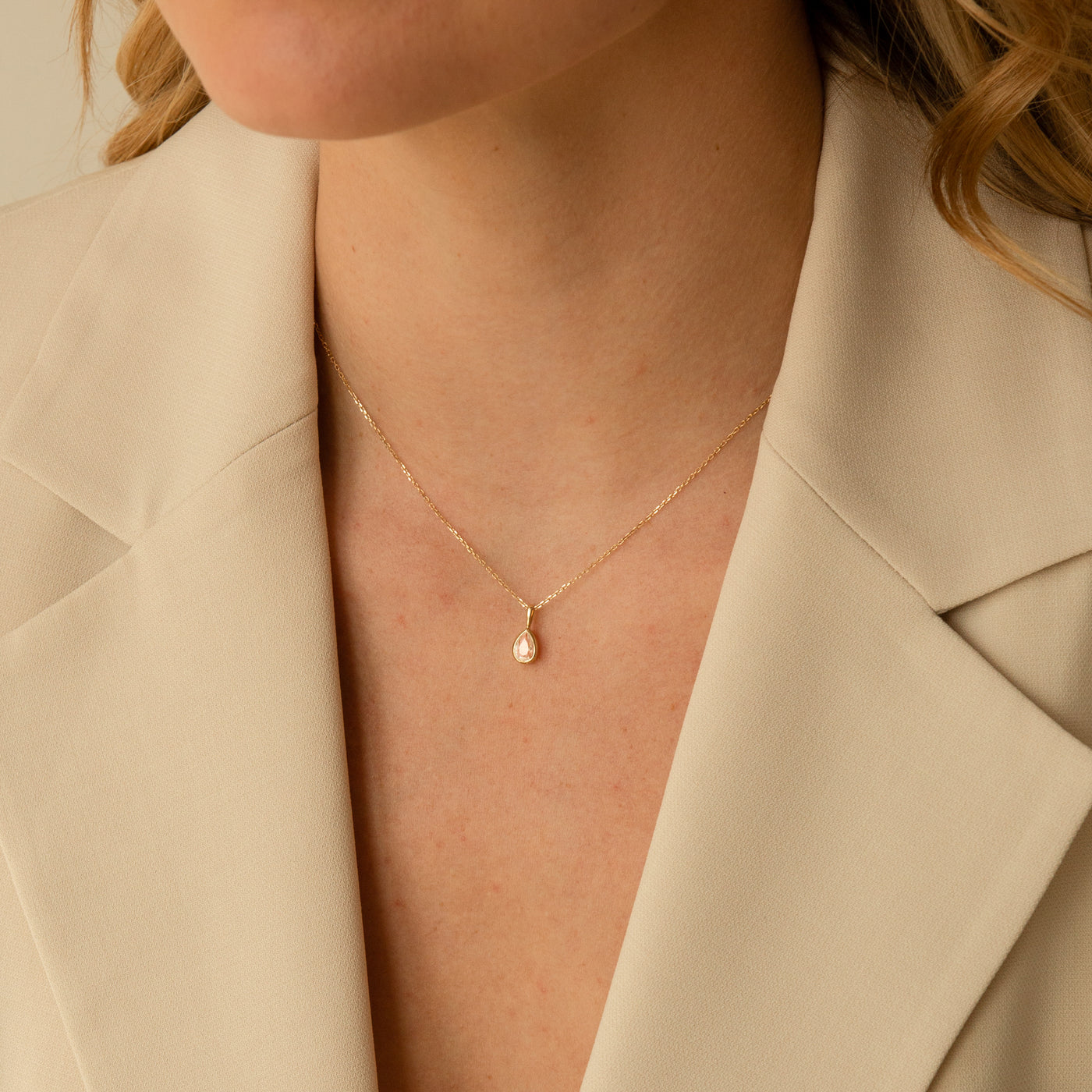 Sapphire Teardrop Necklace | Simple & Dainty Jewelry