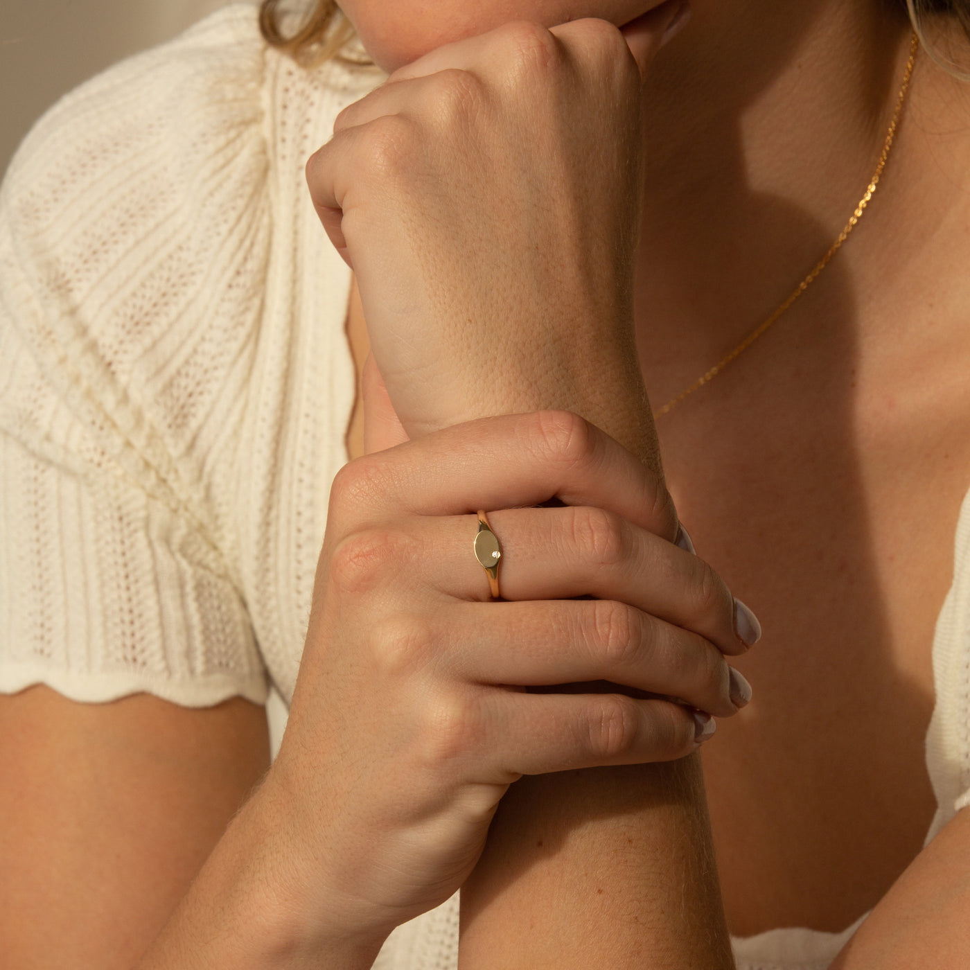 Diamond Signet Ring | Simple & Dainty Jewelry