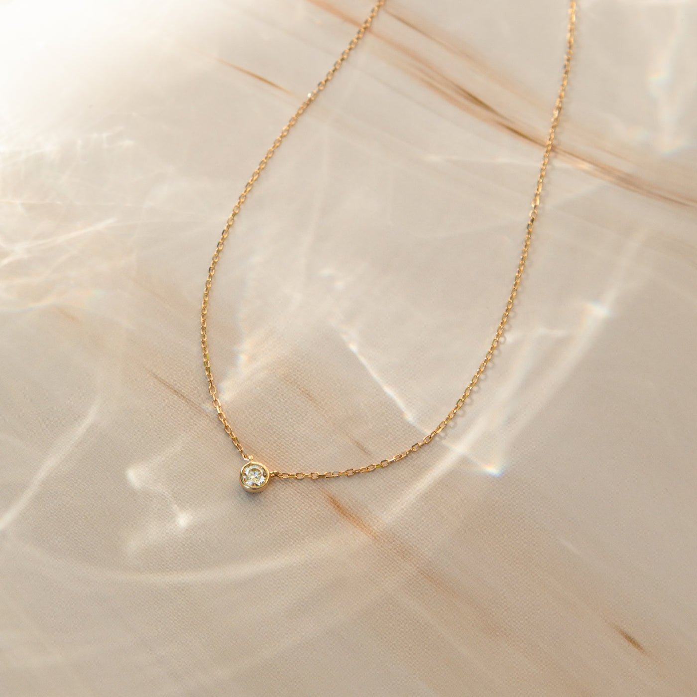 Diamond Bezel Necklace | Simple & Dainty Jewelry