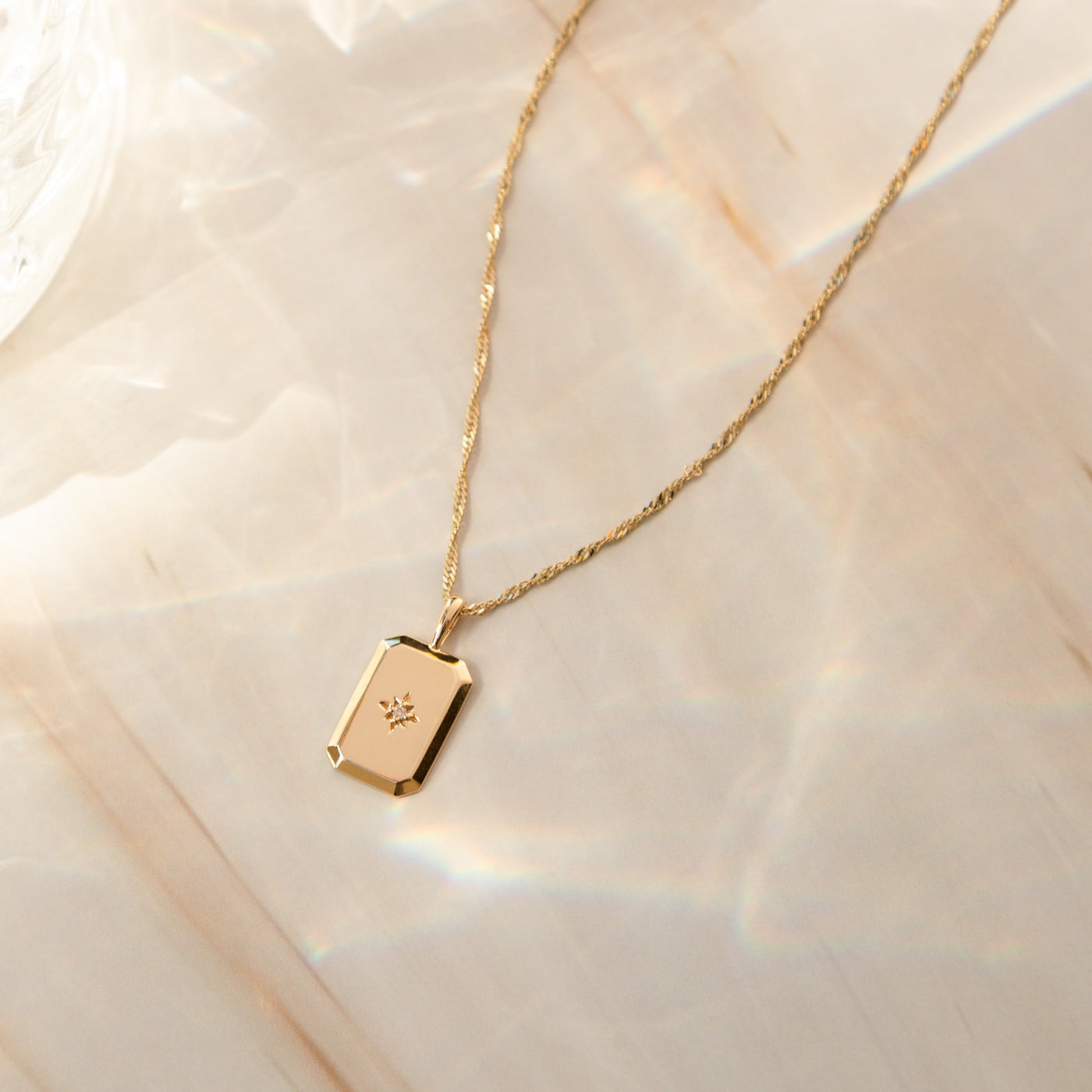 Rectangle Starburst Necklace | Simple & Dainty Jewelry