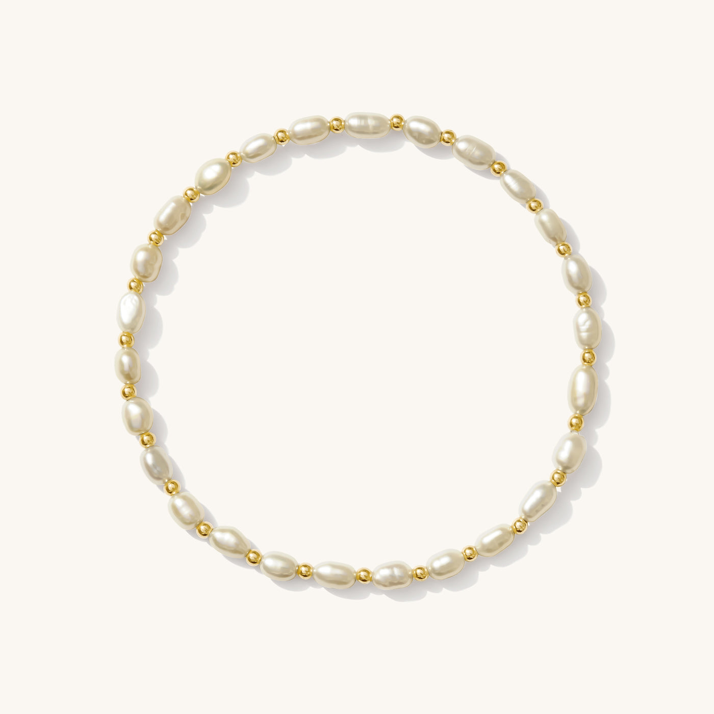 Small Pearl + Gold Bead Bracelet | Simple & Dainty Jewelry