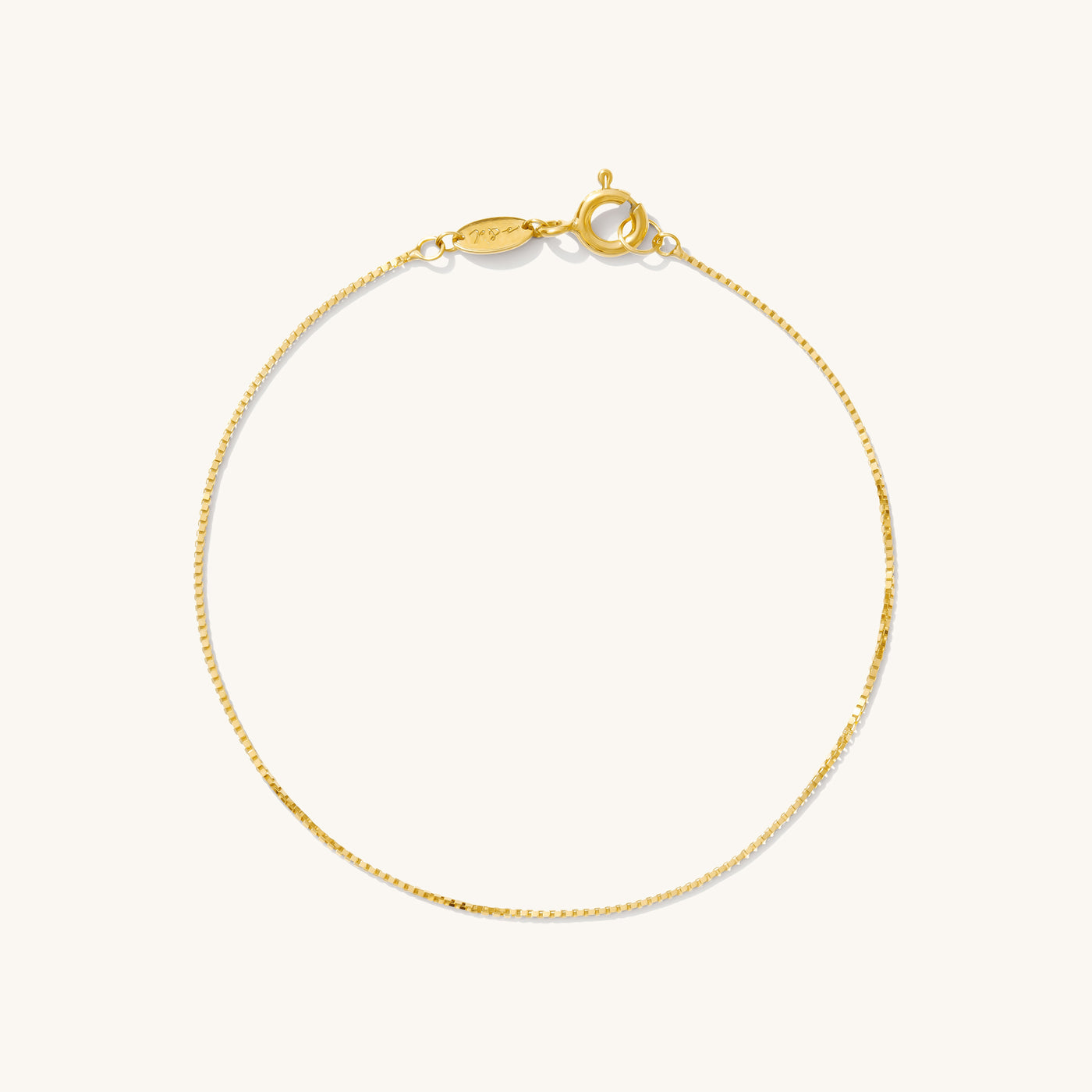 Thin Box Chain Bracelet - 14k Solid Gold | Simple & Dainty Jewelry