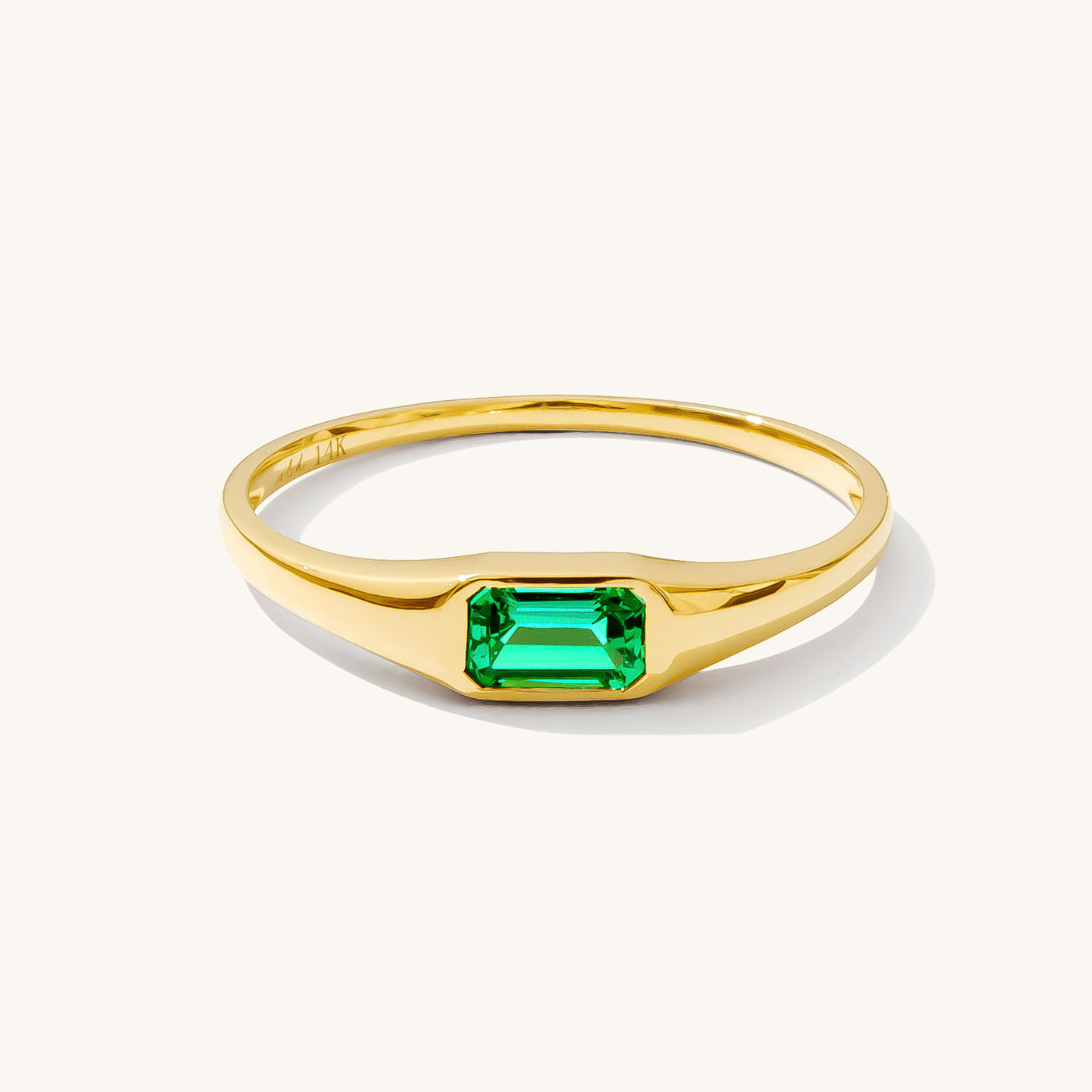 Emerald Signet Ring | Simple & Dainty Jewelry