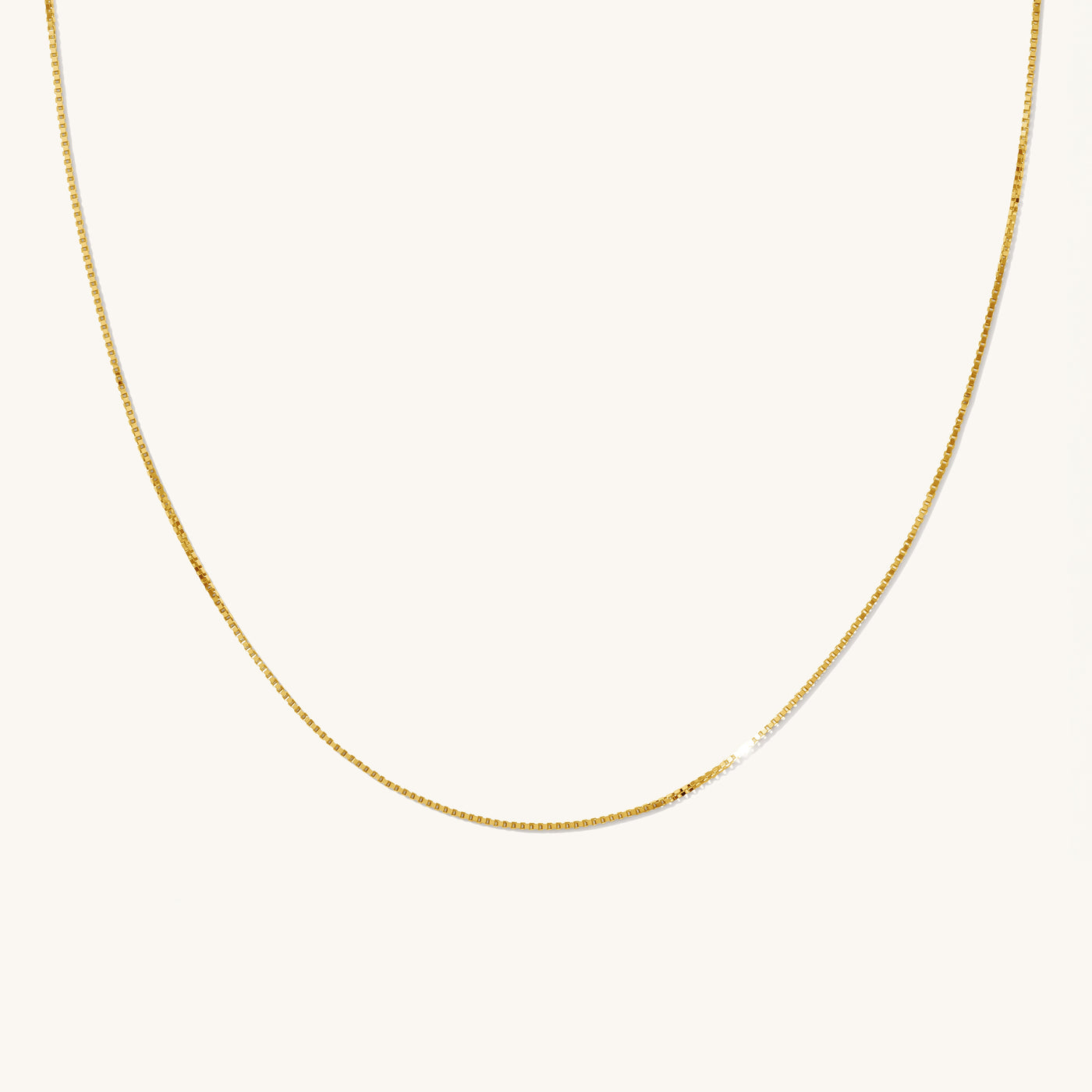 Thin Box Chain Necklace - 14k Solid Gold | Simple & Dainty Jewelry