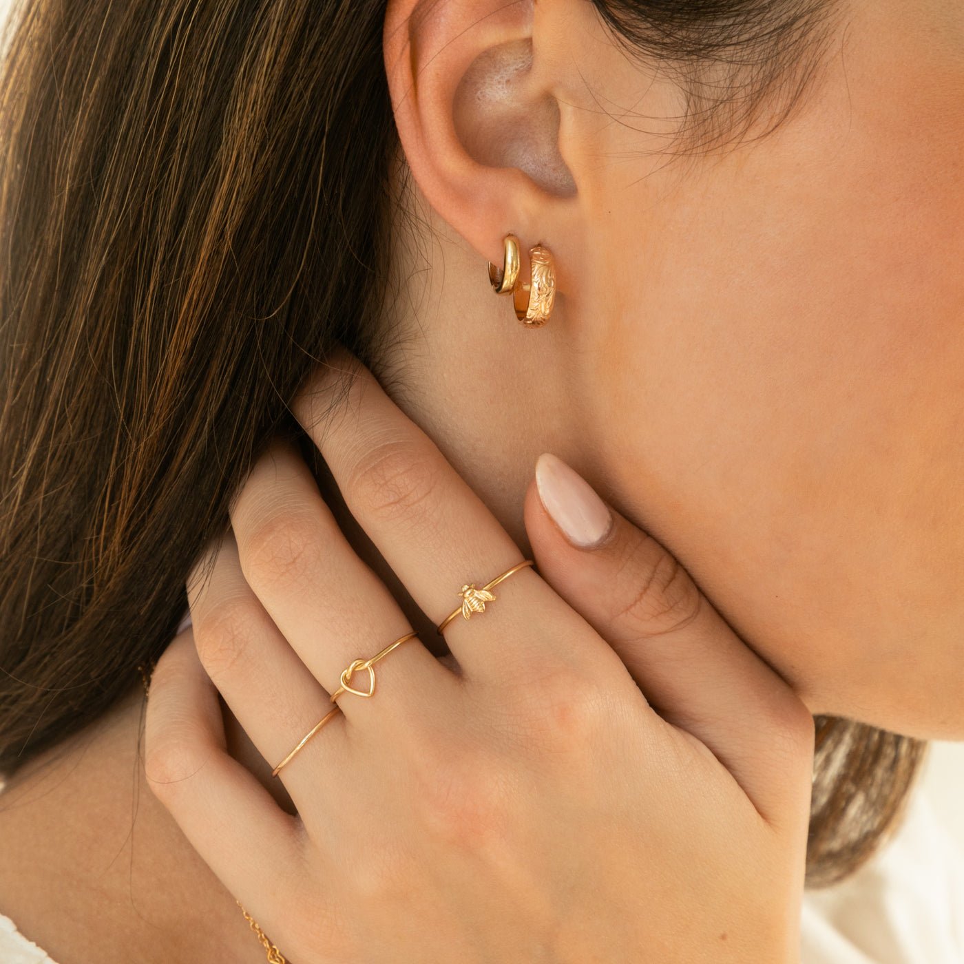 Thick Flower Hoop Earrings | Simple & Dainty Jewelry