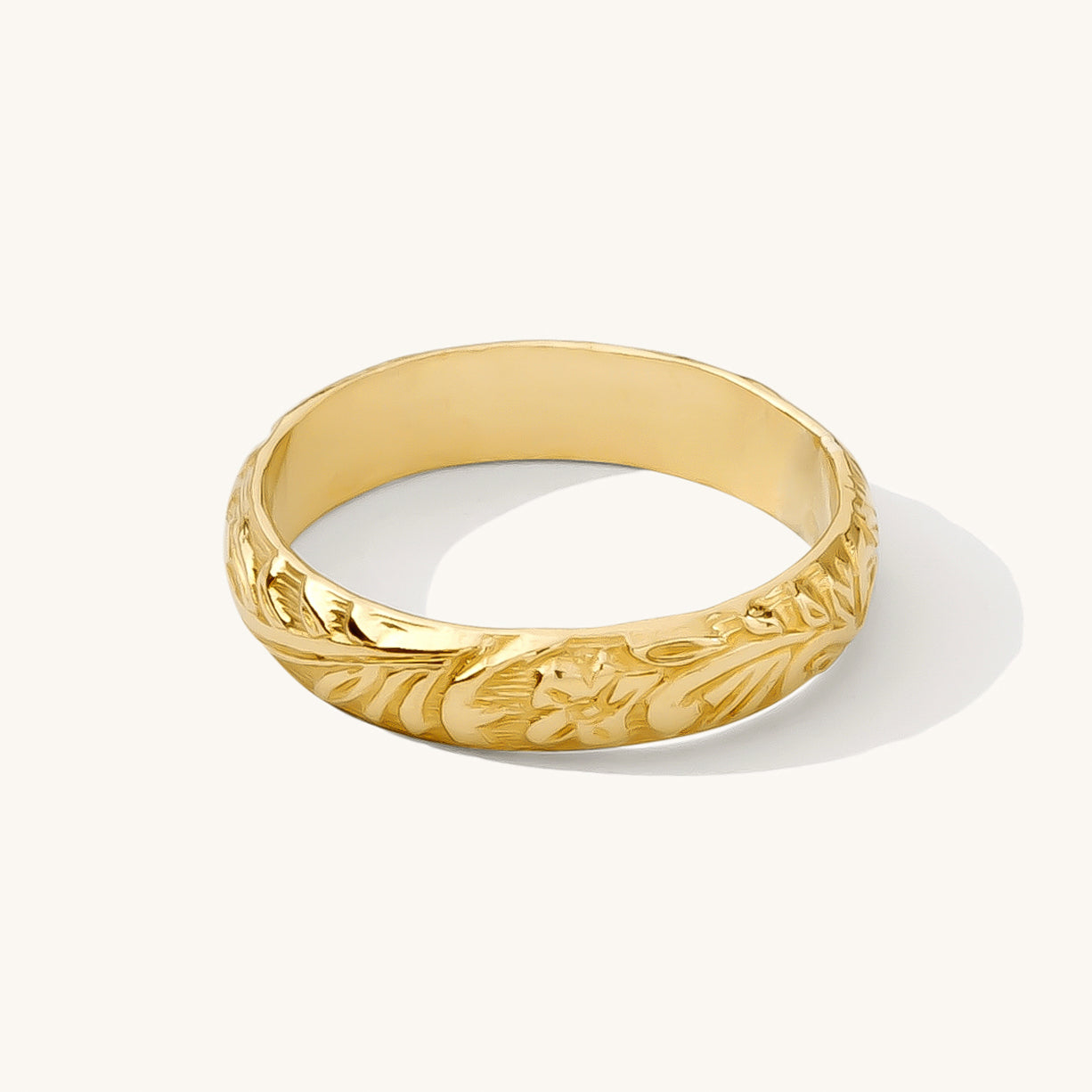 Thick Flower Band Ring | Simple & Dainty