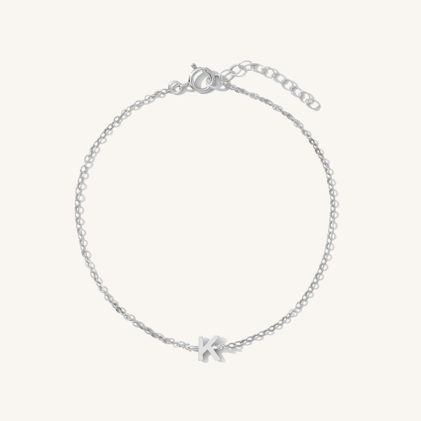 K Tiny Initial Bracelet