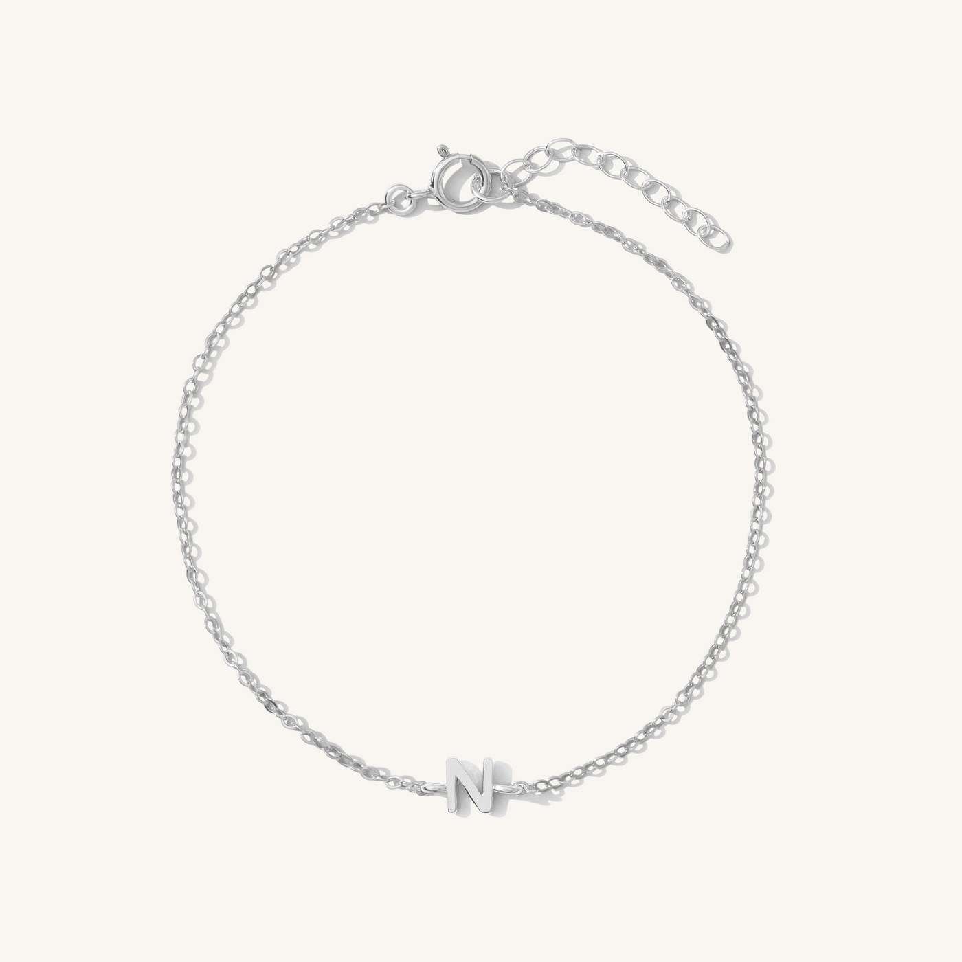 N Tiny Initial Bracelet