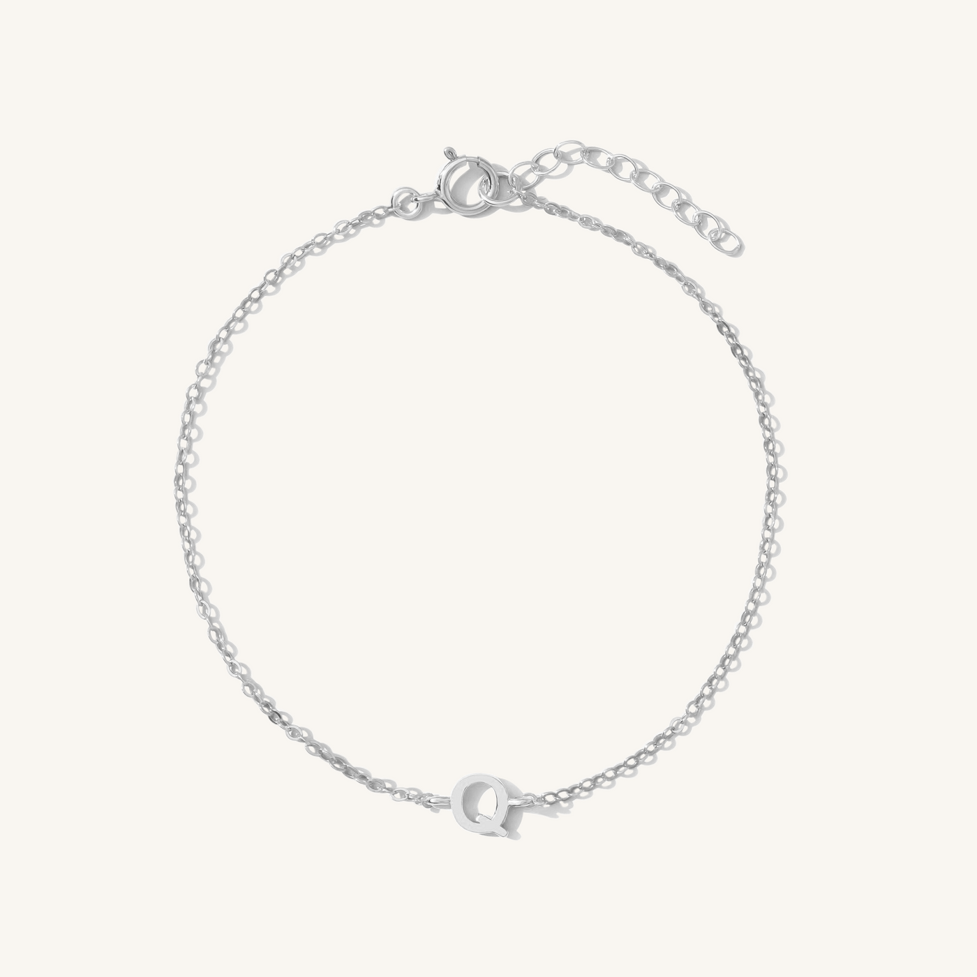 Q Tiny Initial Bracelet