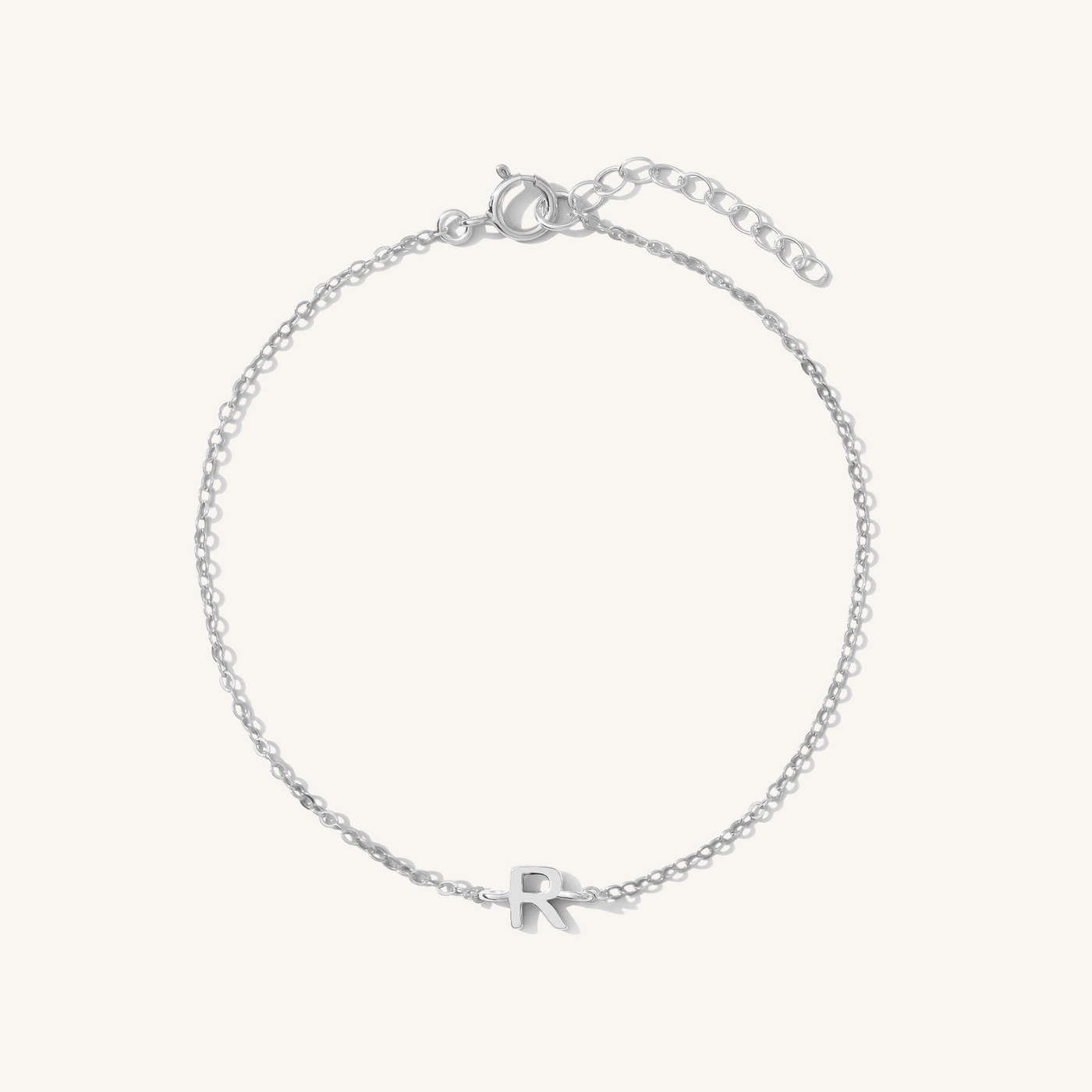 R Tiny Initial Bracelet