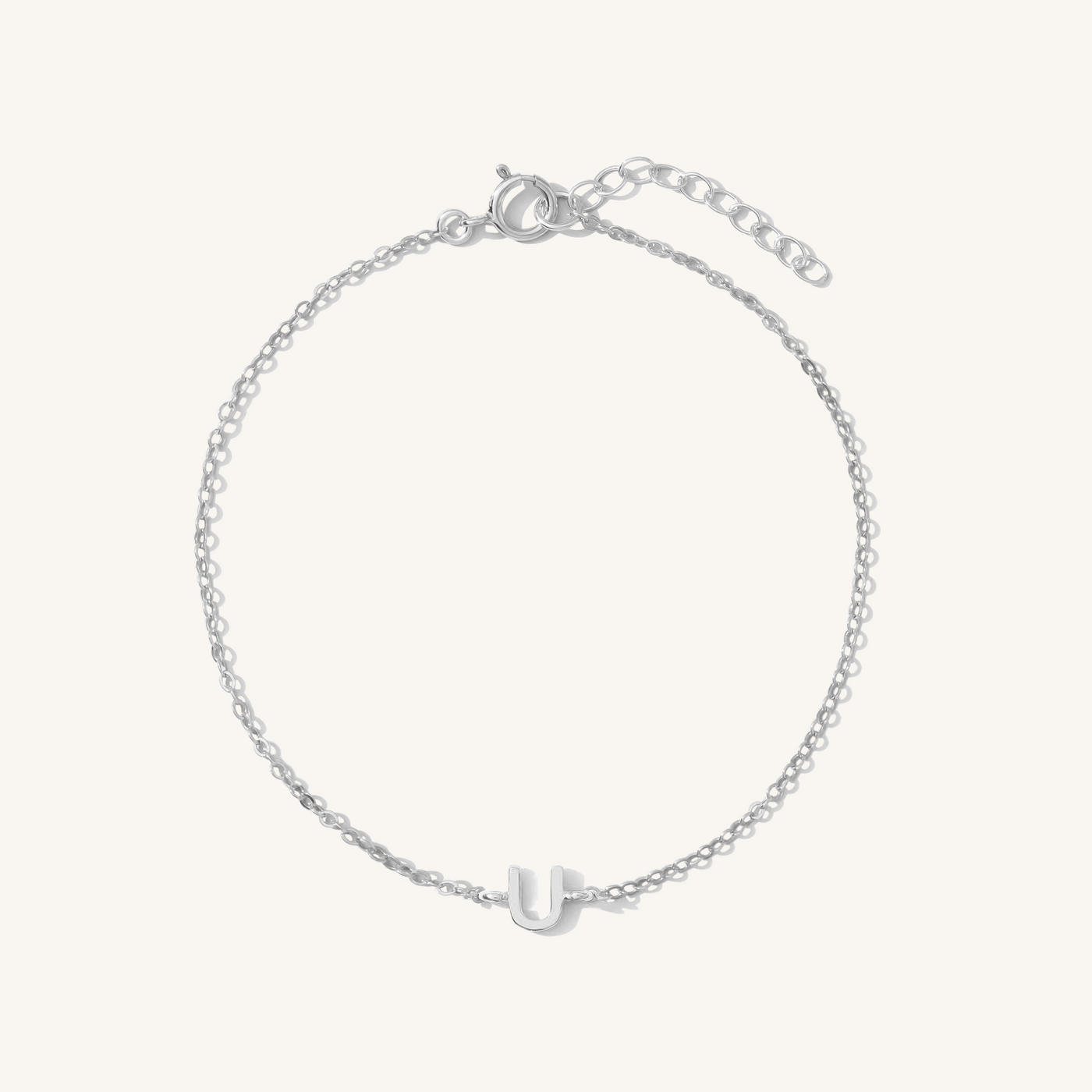 U Tiny Initial Bracelet