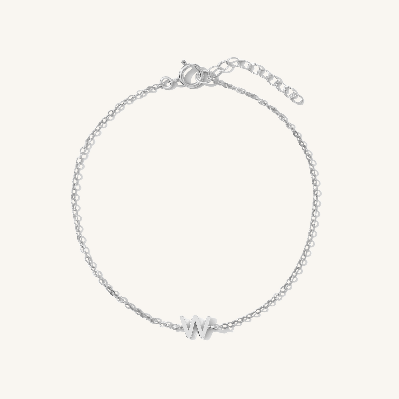 W Tiny Initial Bracelet
