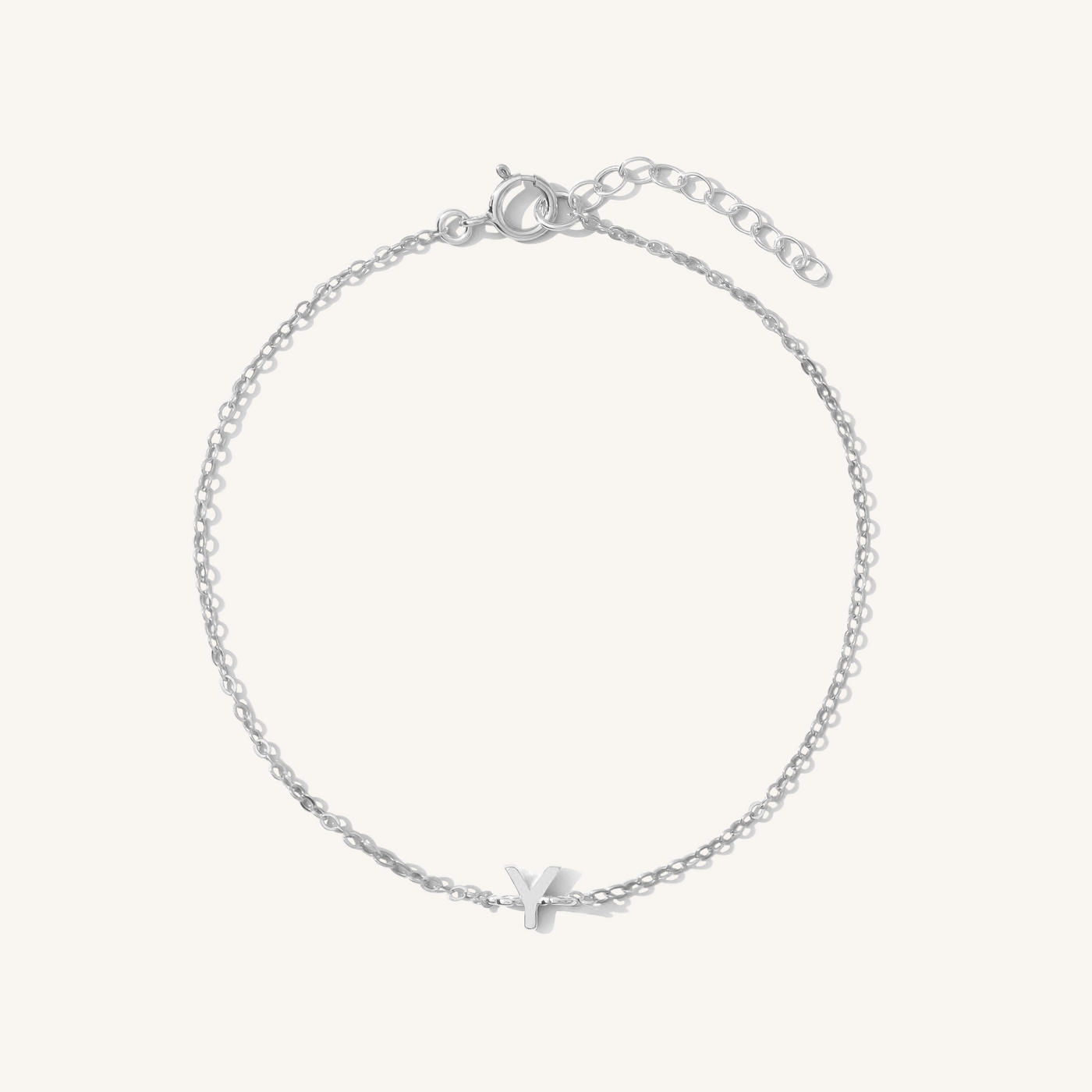 Y Tiny Initial Bracelet