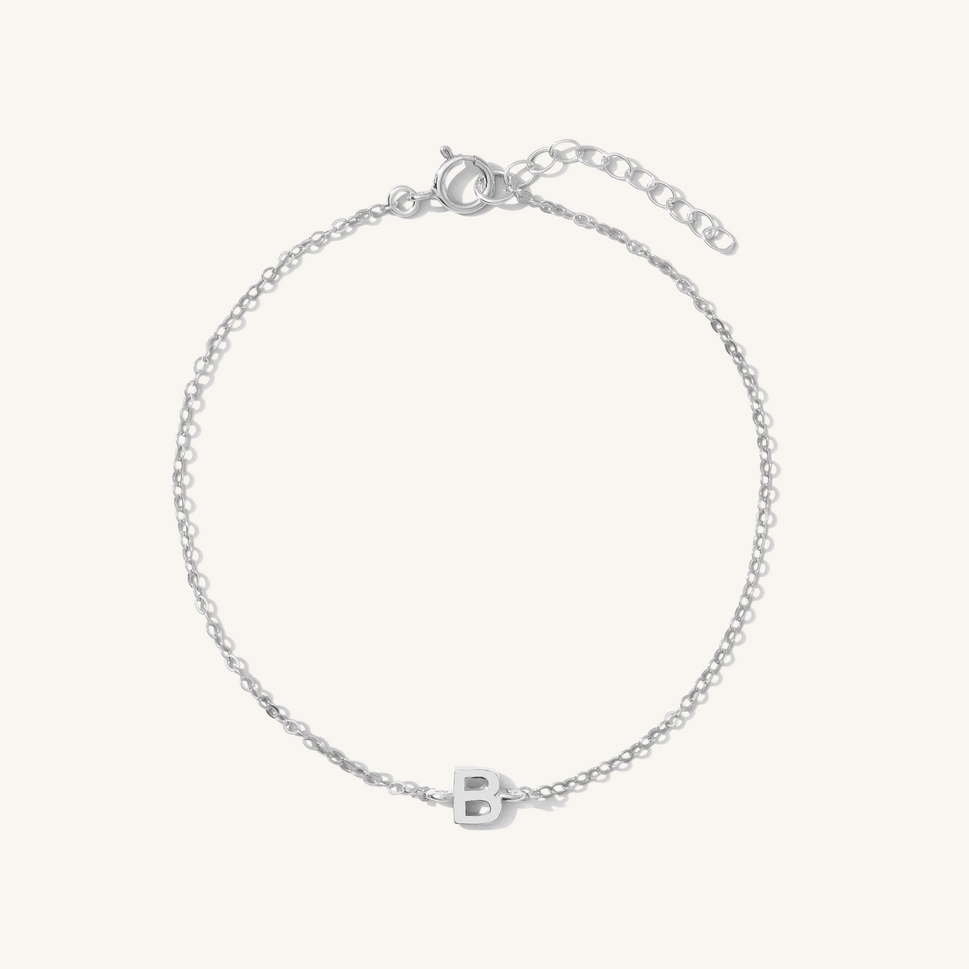 B Tiny Initial Bracelet