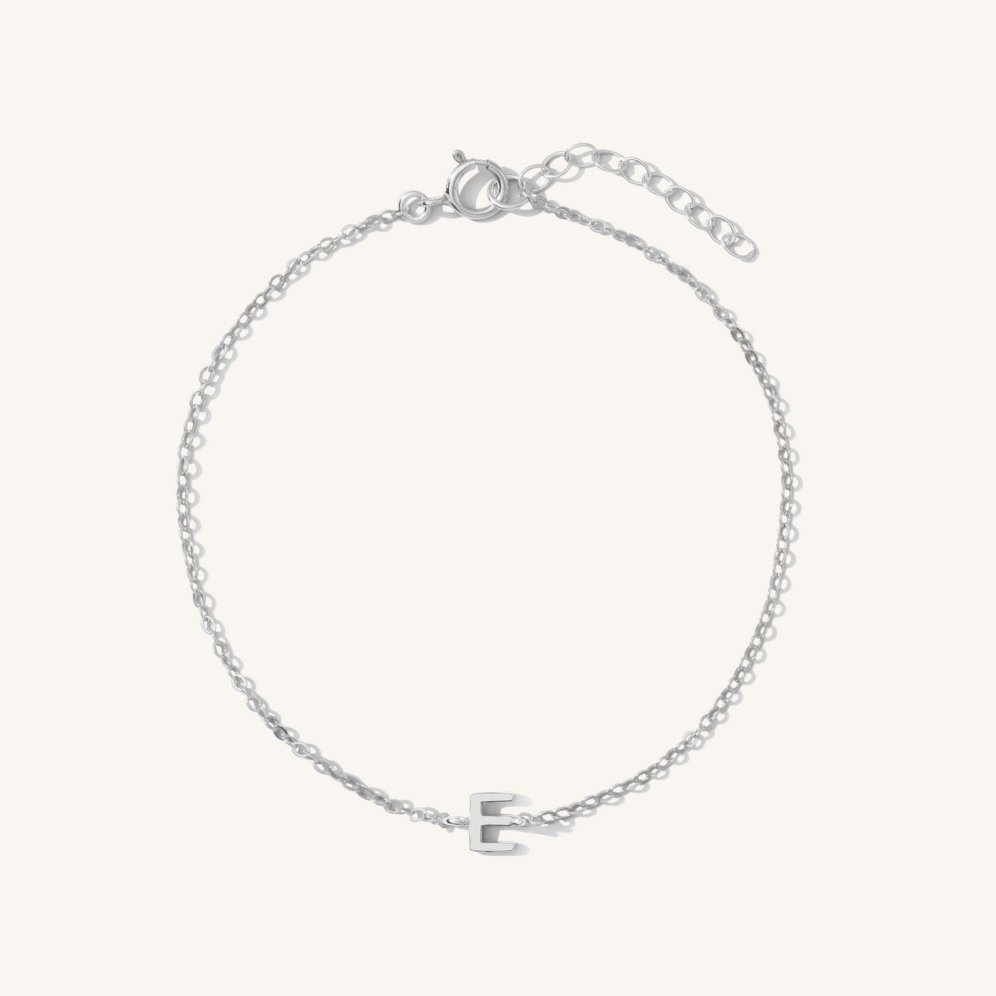 E Tiny Initial Bracelet